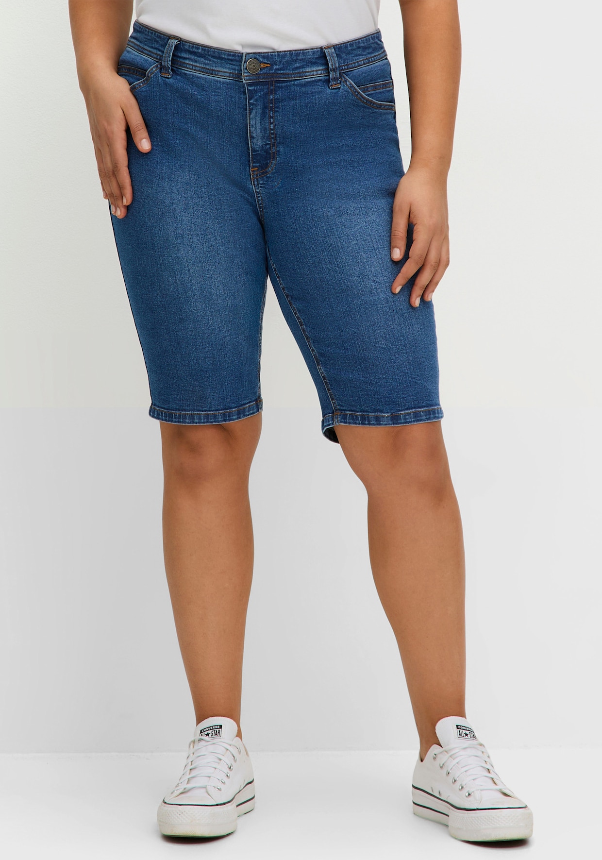 sheego Jeansbermudas - blue denim