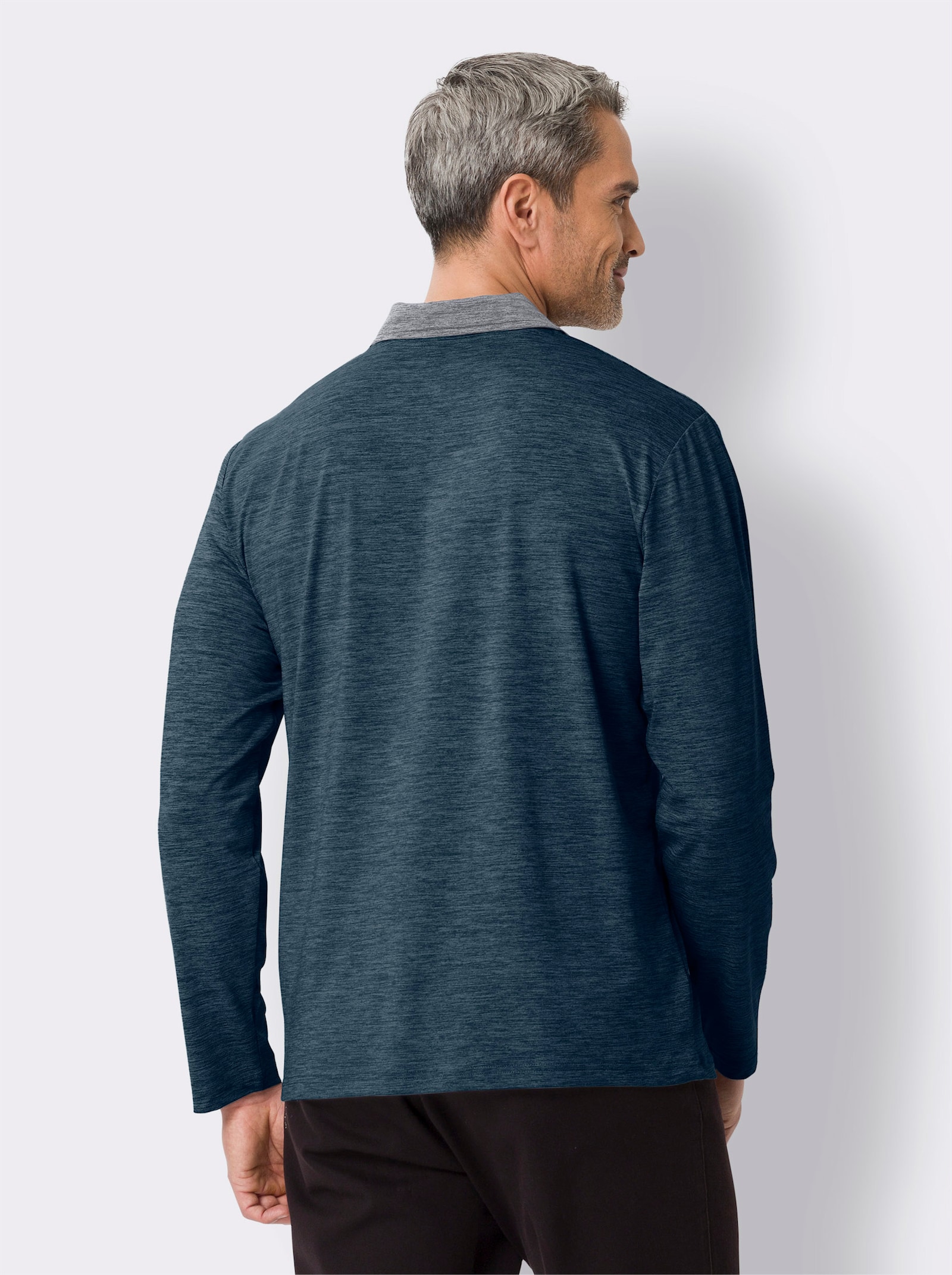 Langarmshirt in schnell trocknender Qualität - topas-meliert