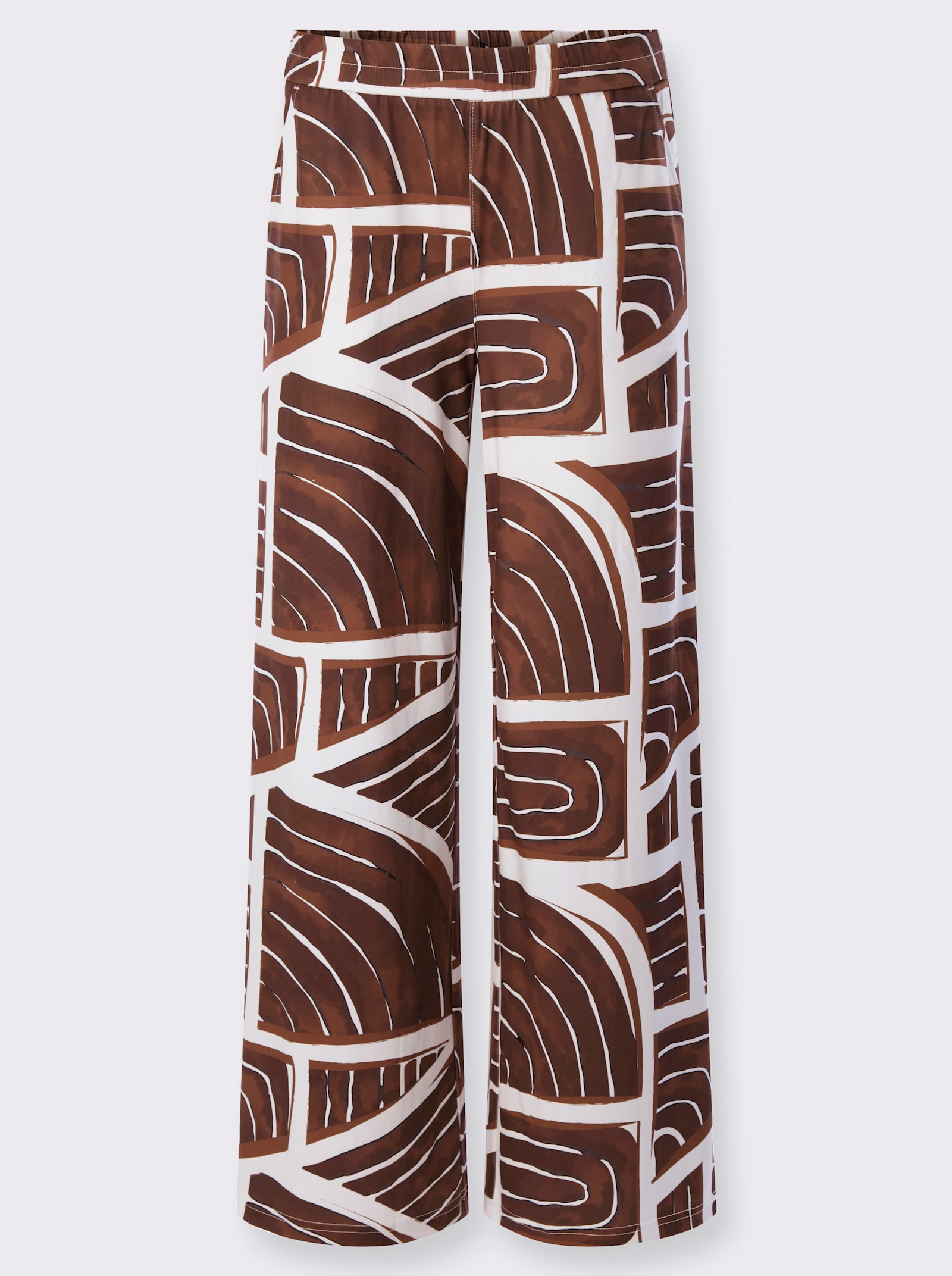 heine Pantalon imprimé - chocolat-écru imprimé