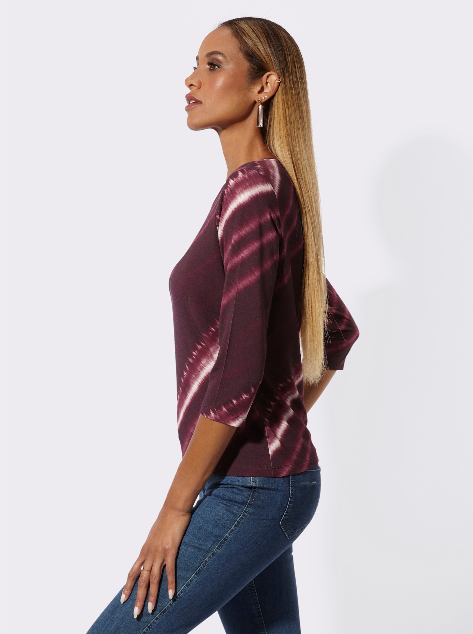 Shirt im modischen Farbverlauf - burgund-bordeaux-bedruckt