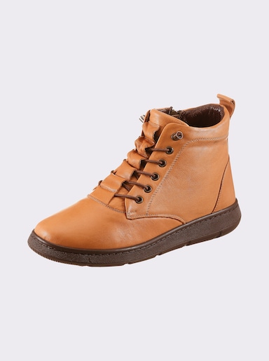 Andrea Conti Stiefelette aus Leder, warm gefüttert - cognac