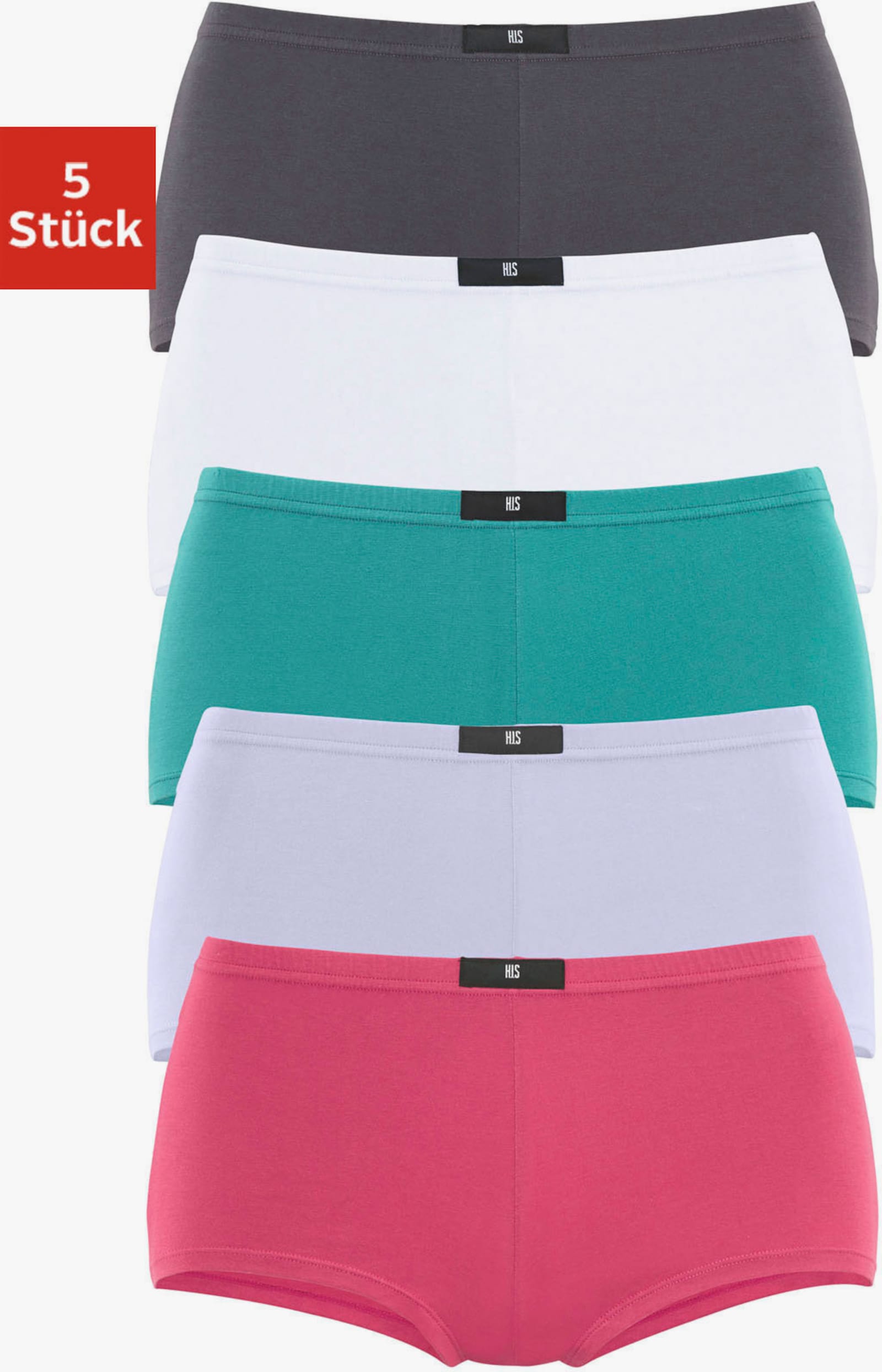 H.I.S Panty - anthrazit, weiß, mint, flieder, pink