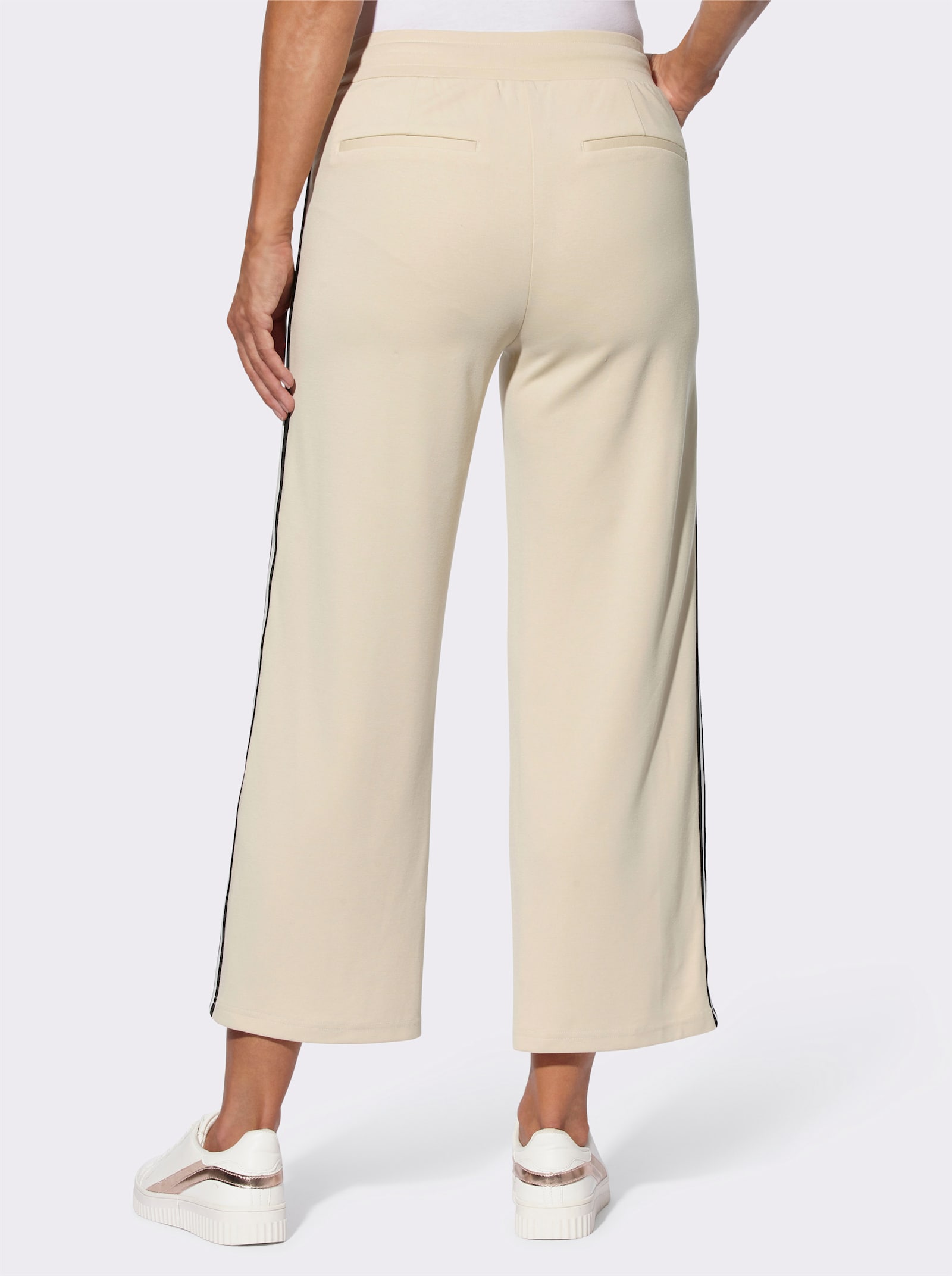 Jerseyhose mit Galonstreifen - sand