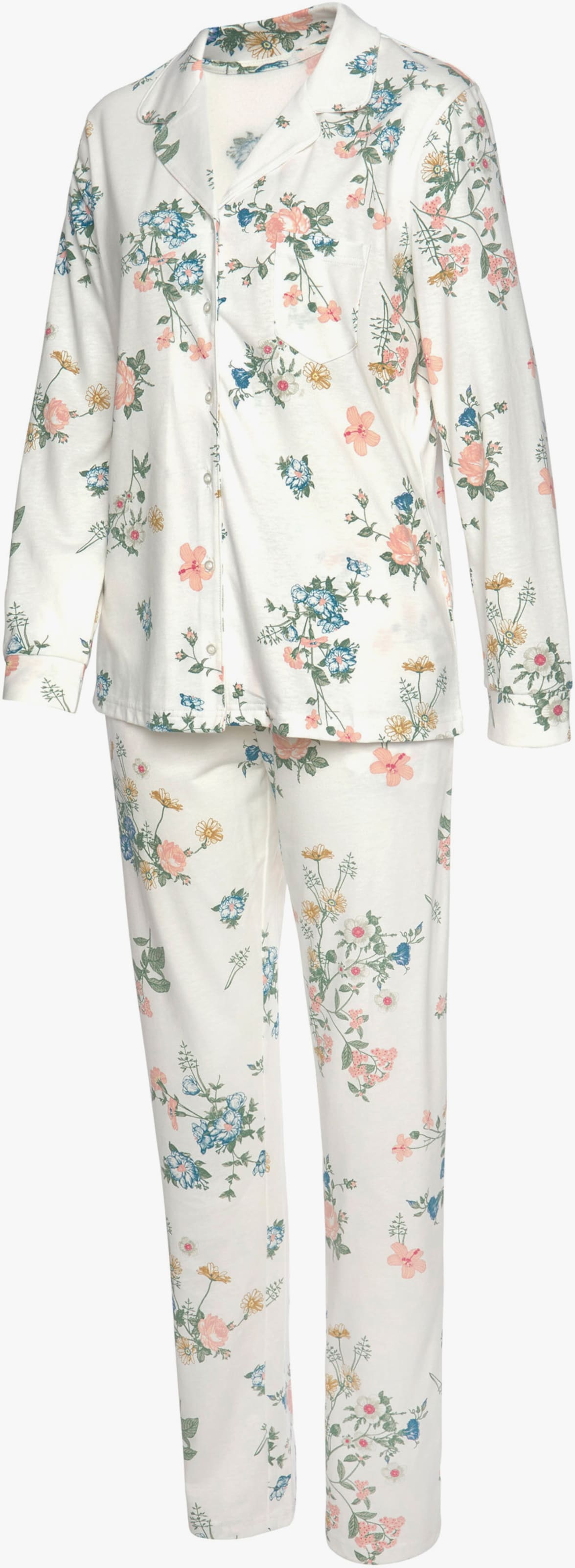 Vivance Dreams Pyjama - ecru-allover-geblümt