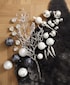 Thüringer Glasdesign Weihnachtsbaumkugel - weiß-silberfarben