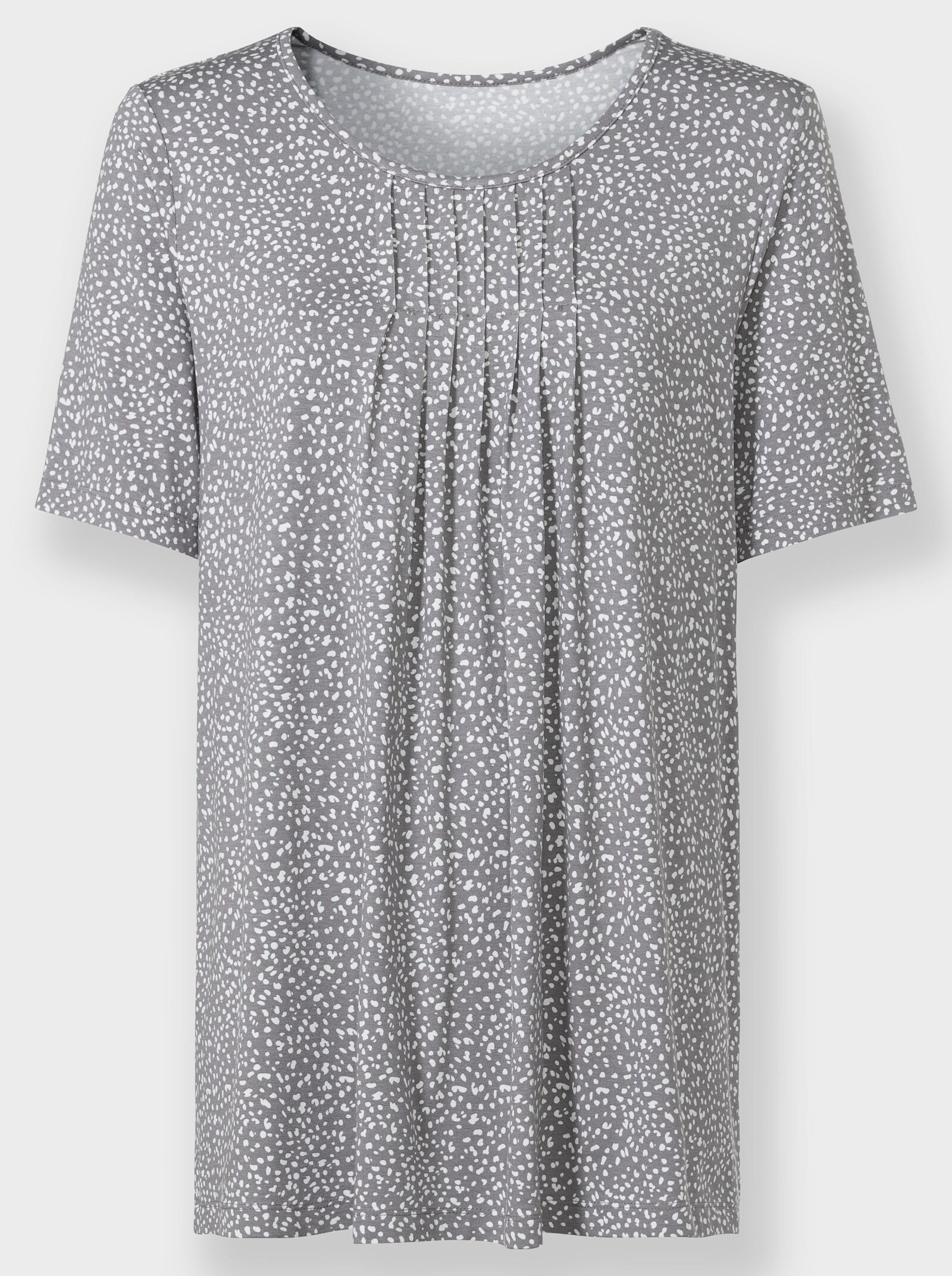 Tuniekshirt met stippenpatroon - zwart/wit geprint