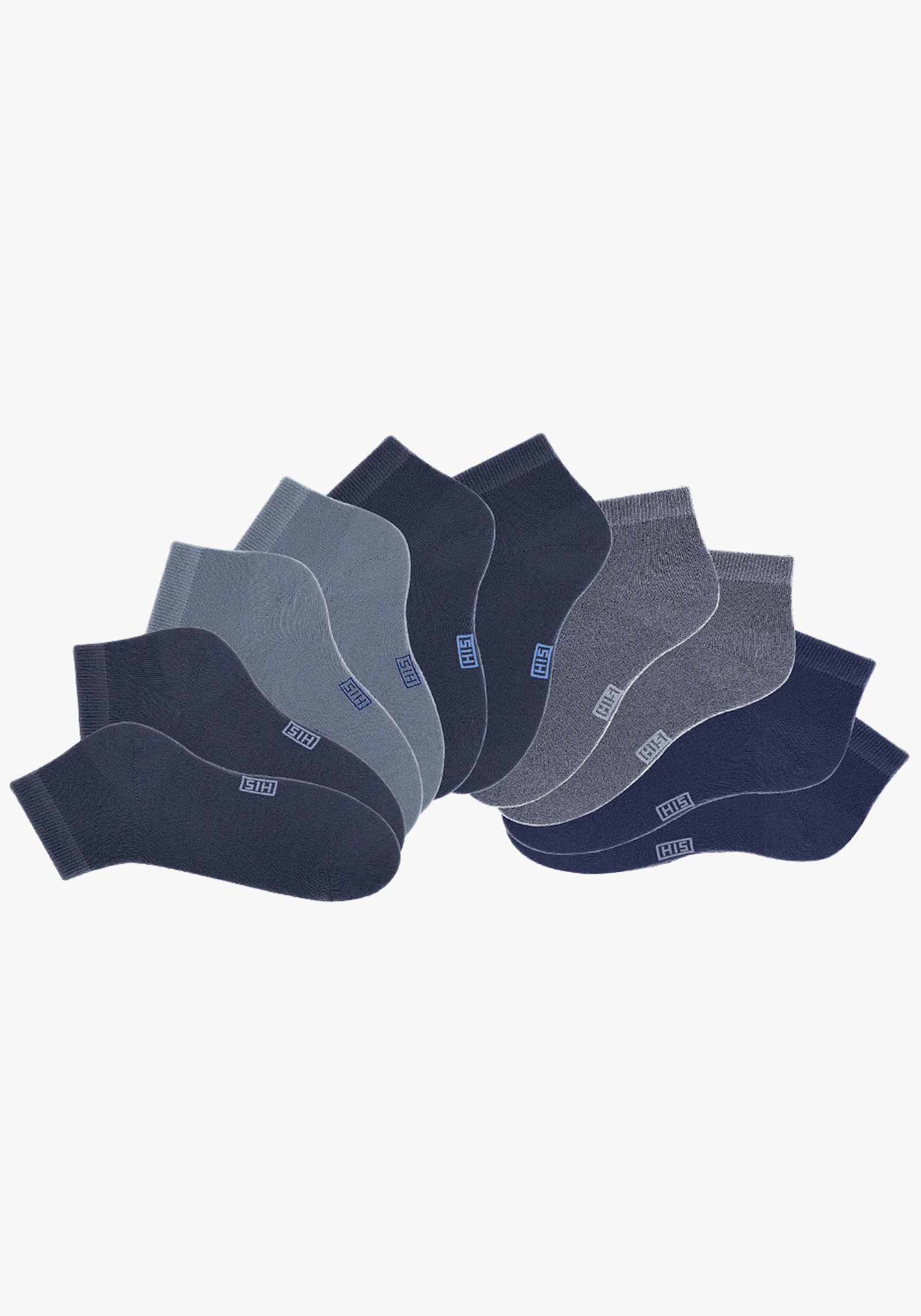 H.I.S Kurzsocken - 2x marine, 2x dunkeljeans meliert, 2x helljeans meliert, 2x jeans, 2x dunkelblau