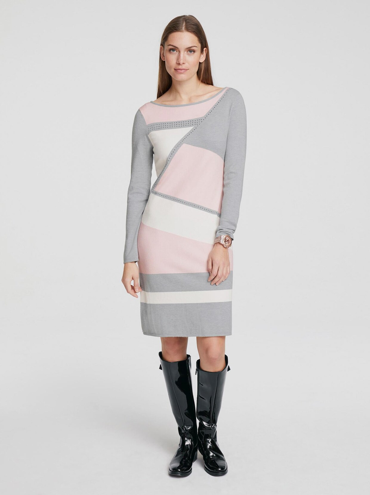 Rick Cardona Tricot jurk - grafiet/ecru