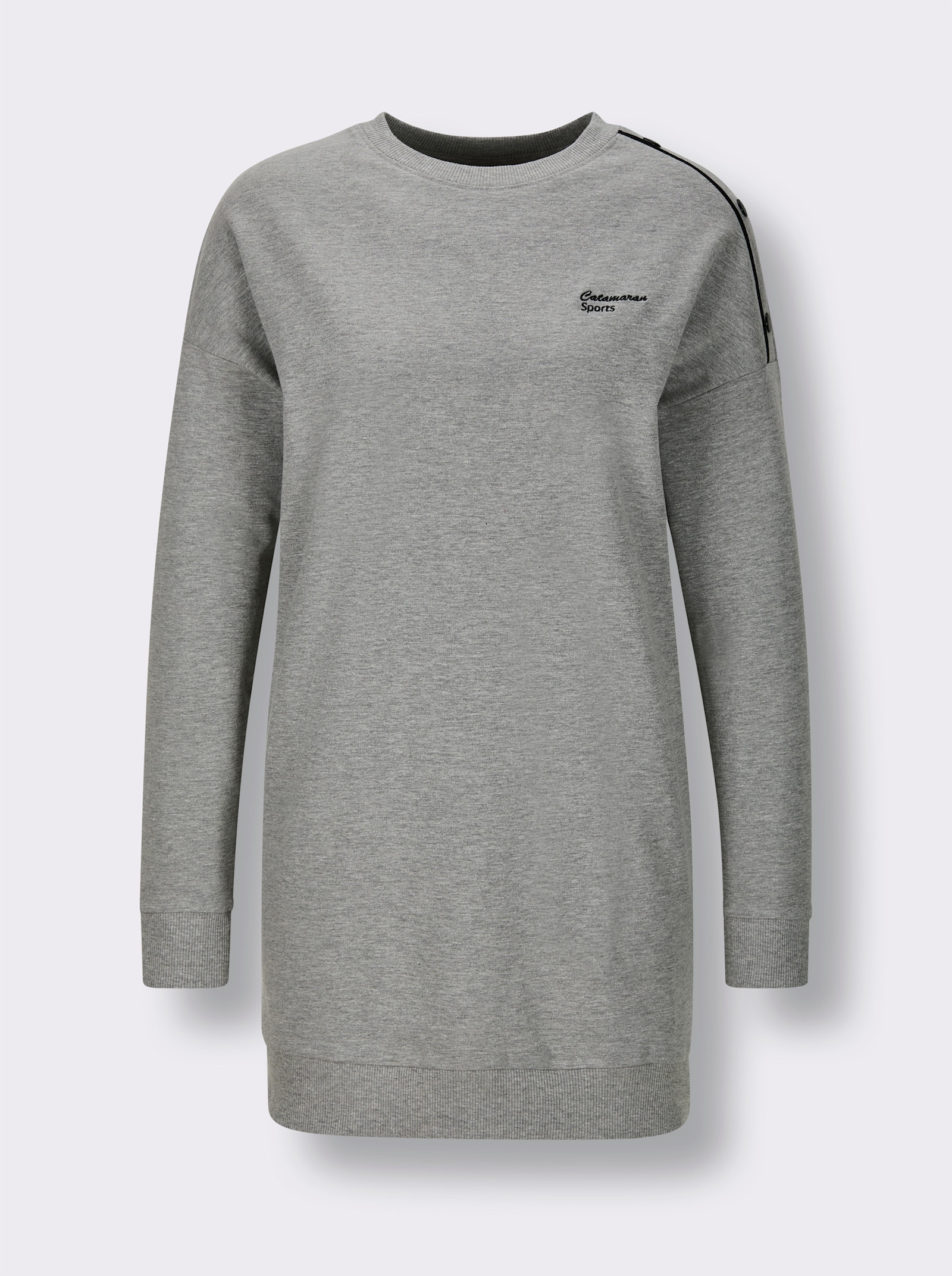 Catamaran Sports Sweatshirt mit Ziernieten - grau-meliert