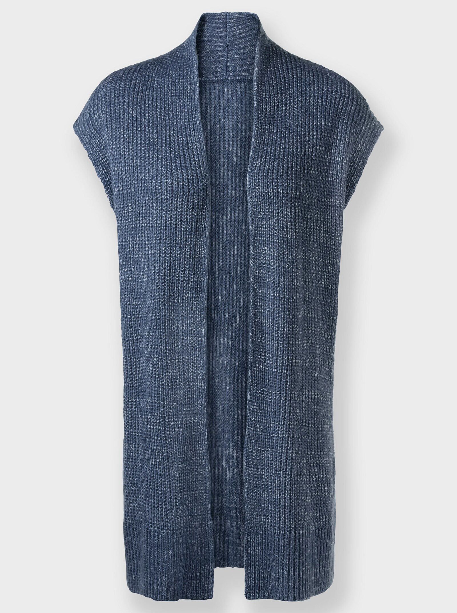 Strickweste aus meliertem Garn - rauchblau-meliert