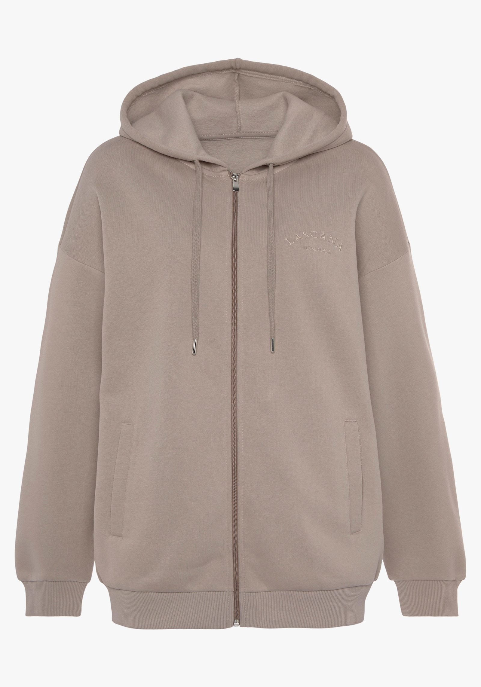 LASCANA Kapuzensweatjacke - taupe
