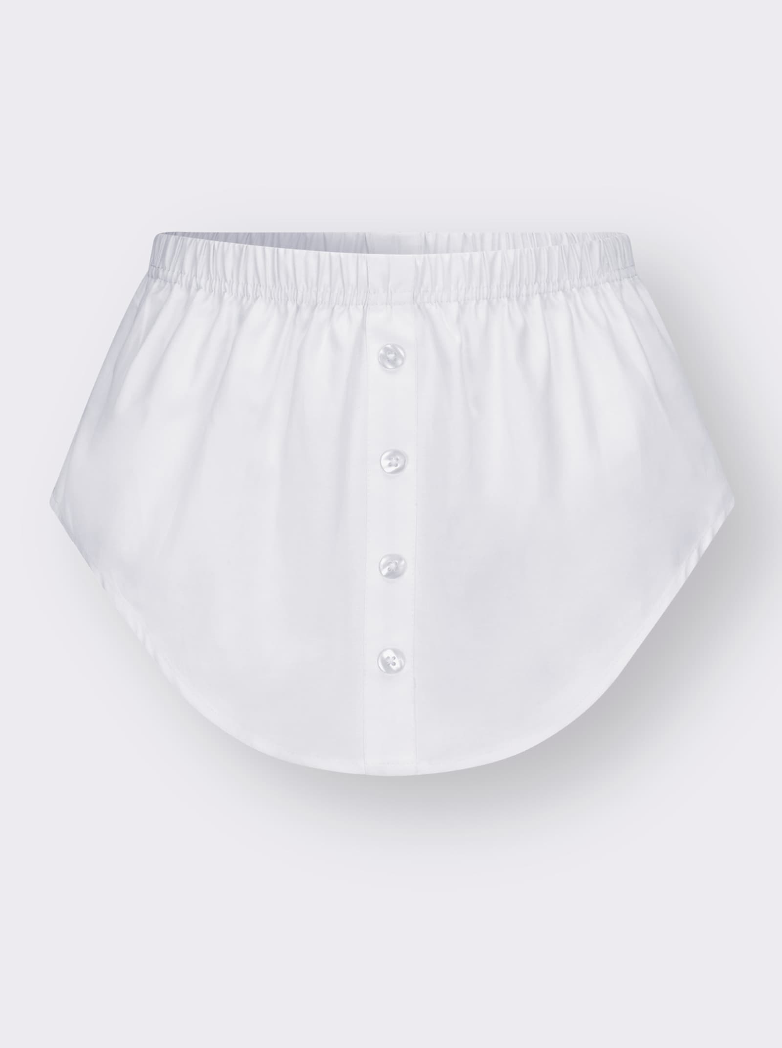 Baumwollbluse als Saum-Verlängerung - weiß