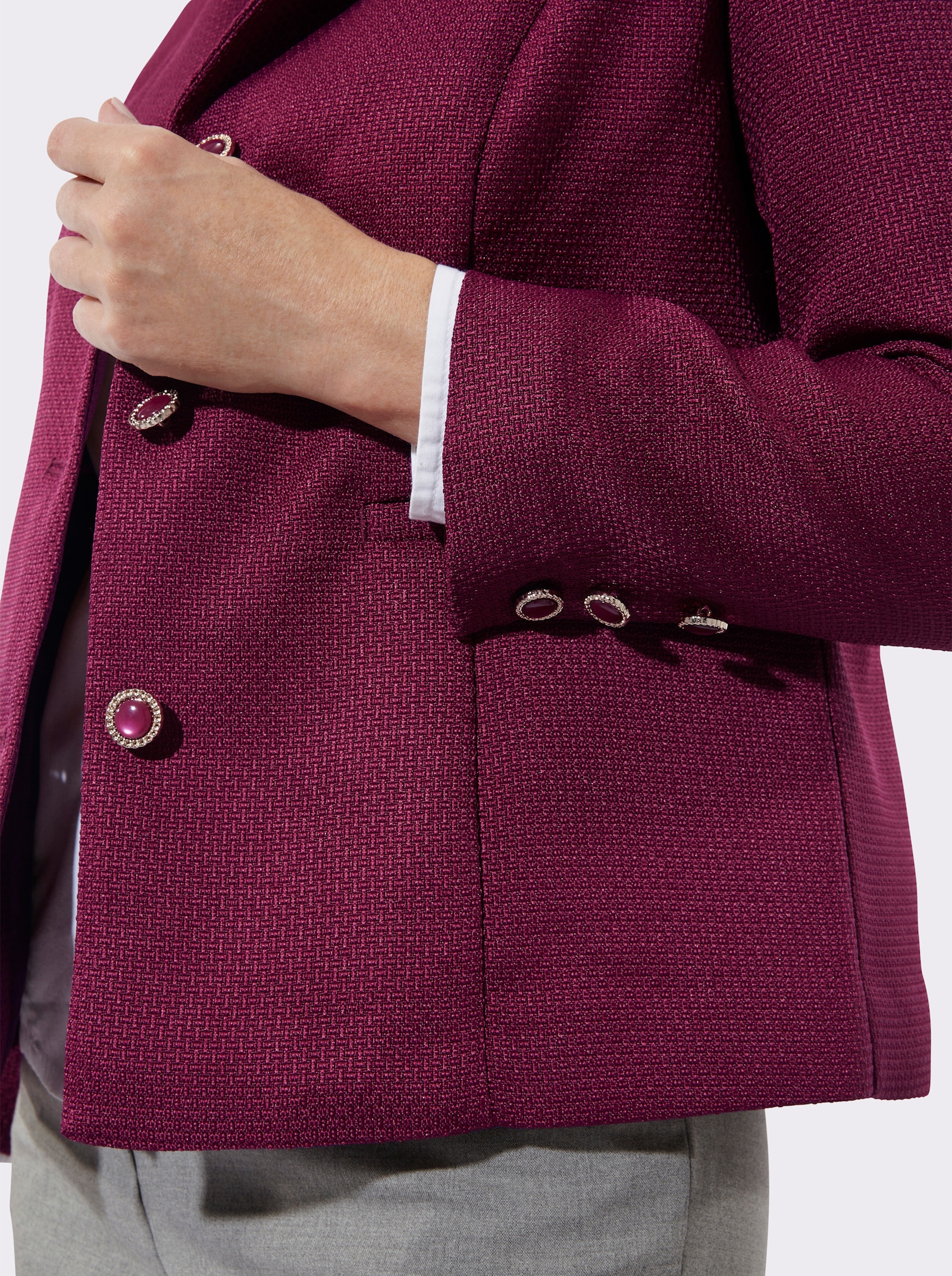 Kurzblazer in Bouclé-Qualität - malve