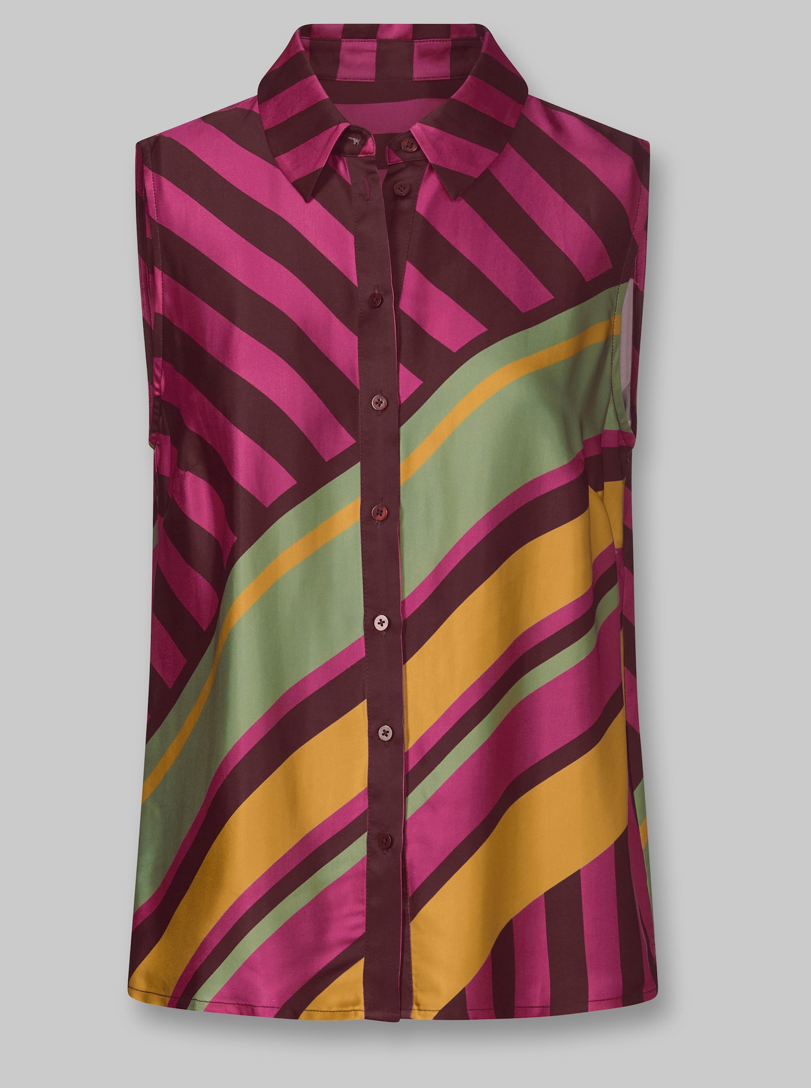 heine Blusentop aus Viskose - burgund-fuchsia-bedruckt