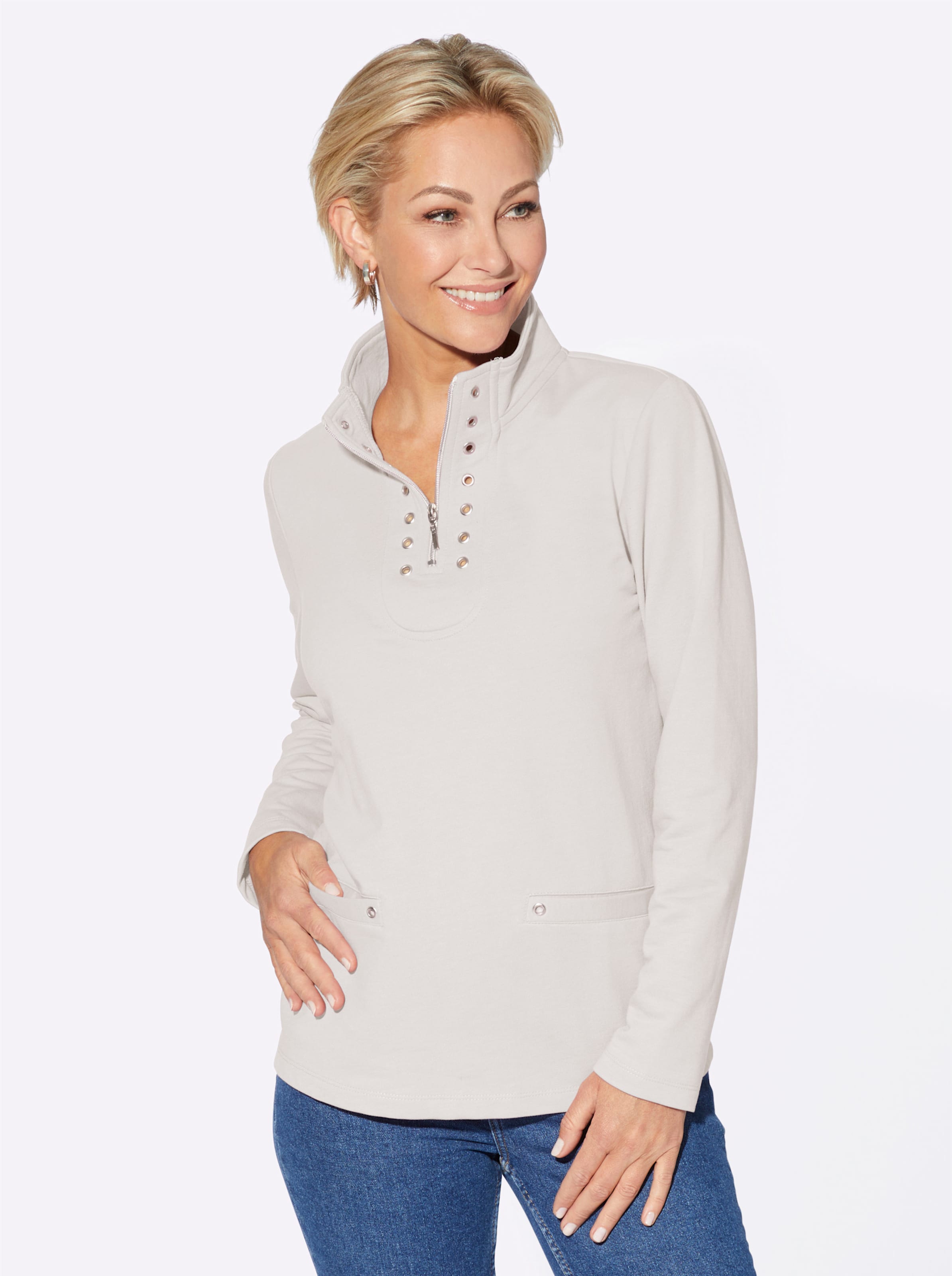 Witt Damen Langarmshirt, weiß