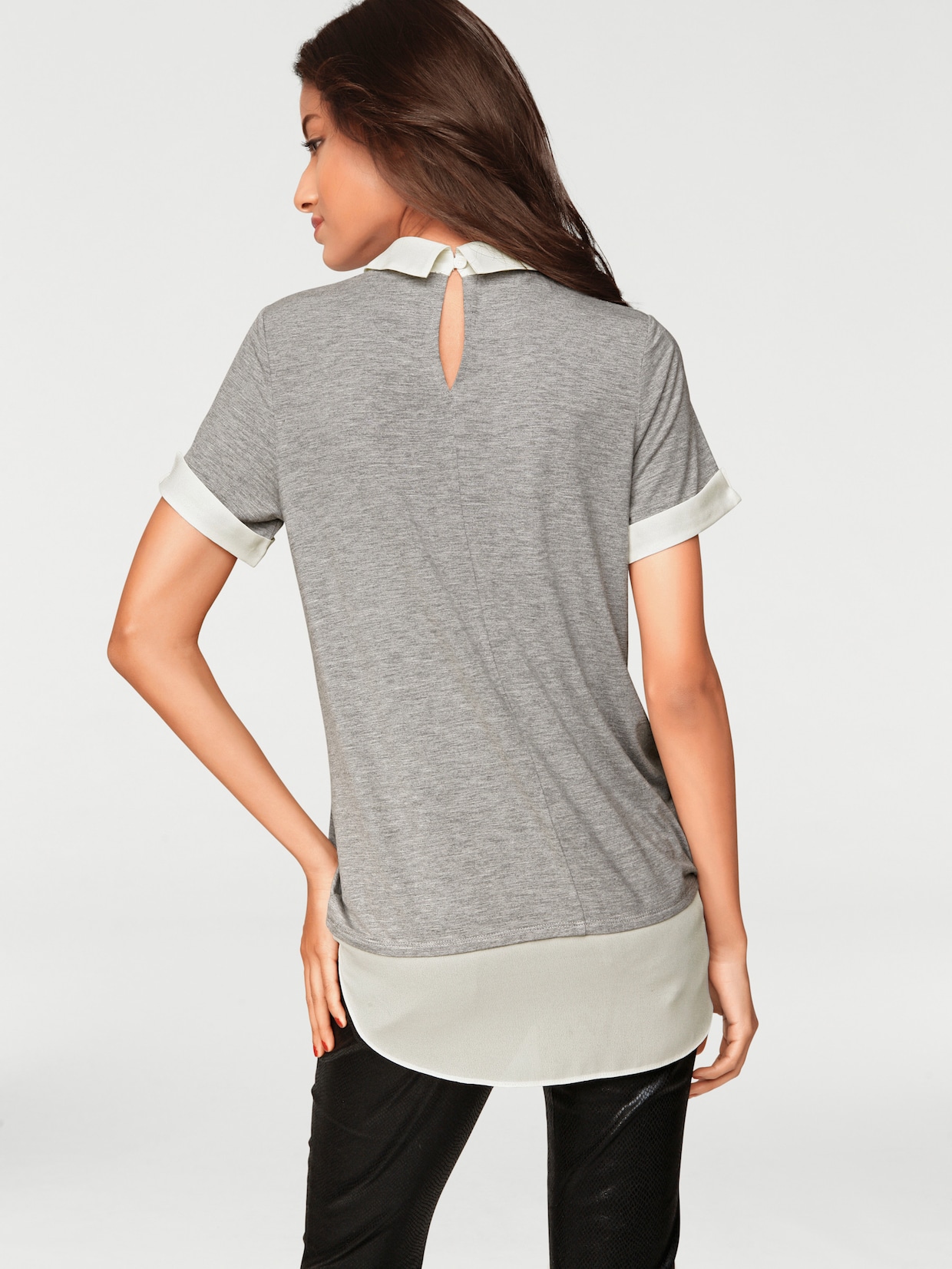 heine T-shirt 2 en 1 - gris-chiné