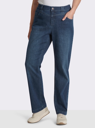 sheego Jeans mit weitem Oberschenkel, im Barrel-Leg - blue-stone-washed