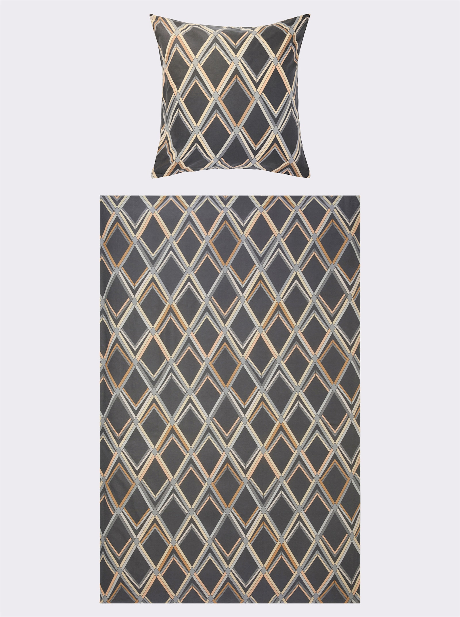 wäschepur Bettwäsche - anthrazit-grau-bedruckt