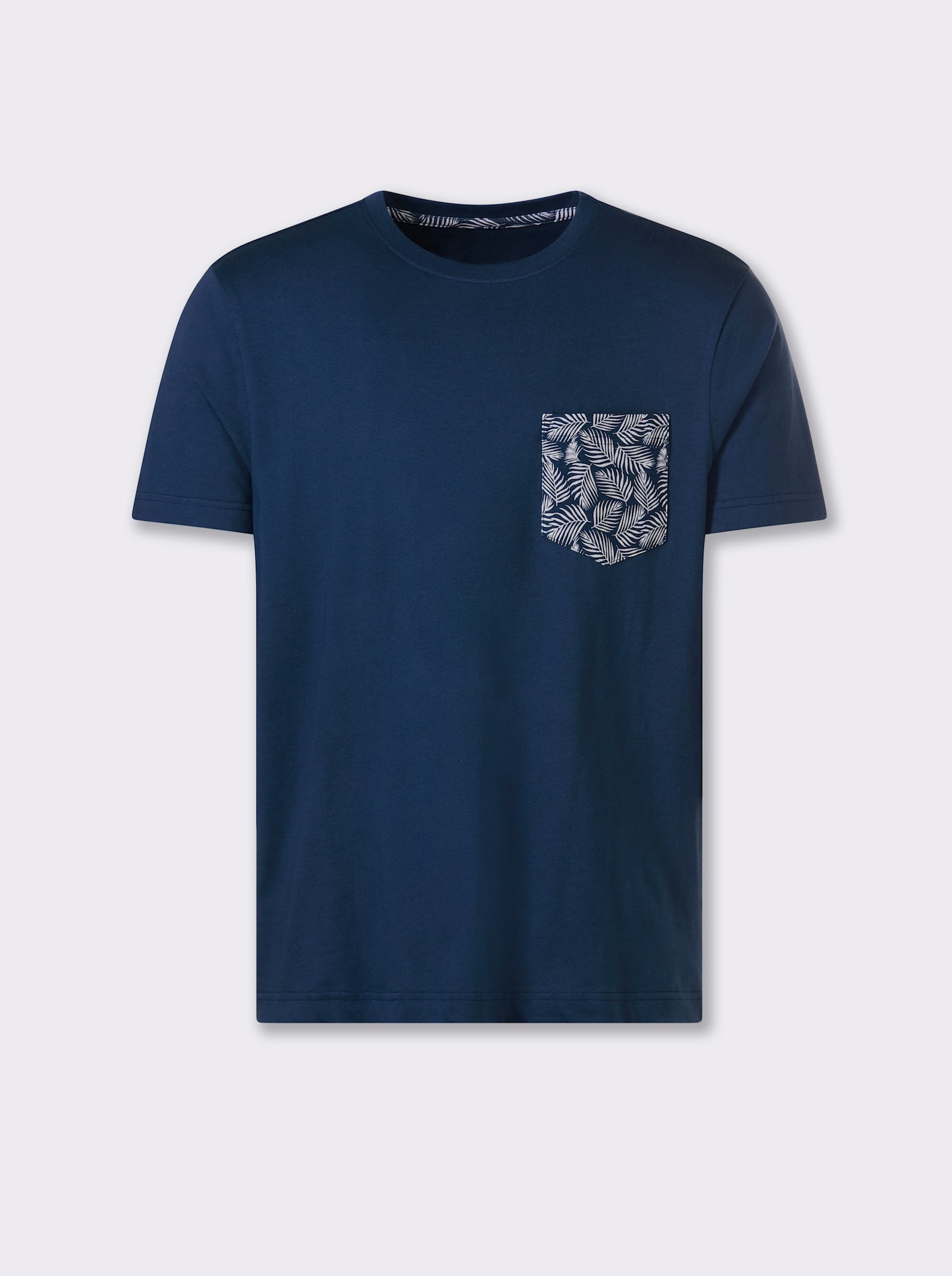 Catamaran Kurzarmshirt mit bedruckter Brusttasche - dunkelblau