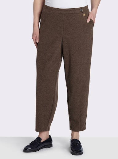 sheego Hose aus Flanell, mit Barrel-Leg - schoko