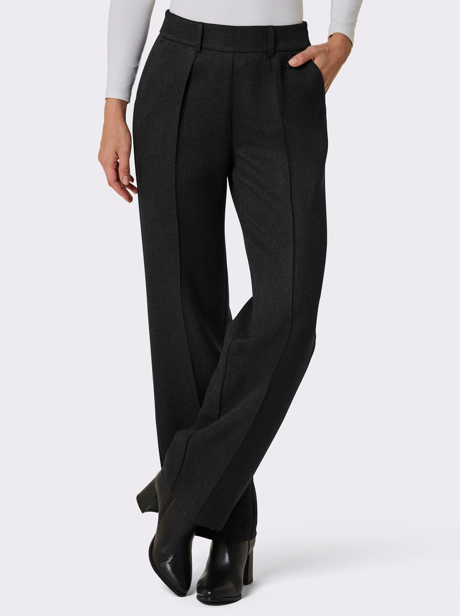 CREATION L PREMIUM Marlene-Hose - schwarz-meliert