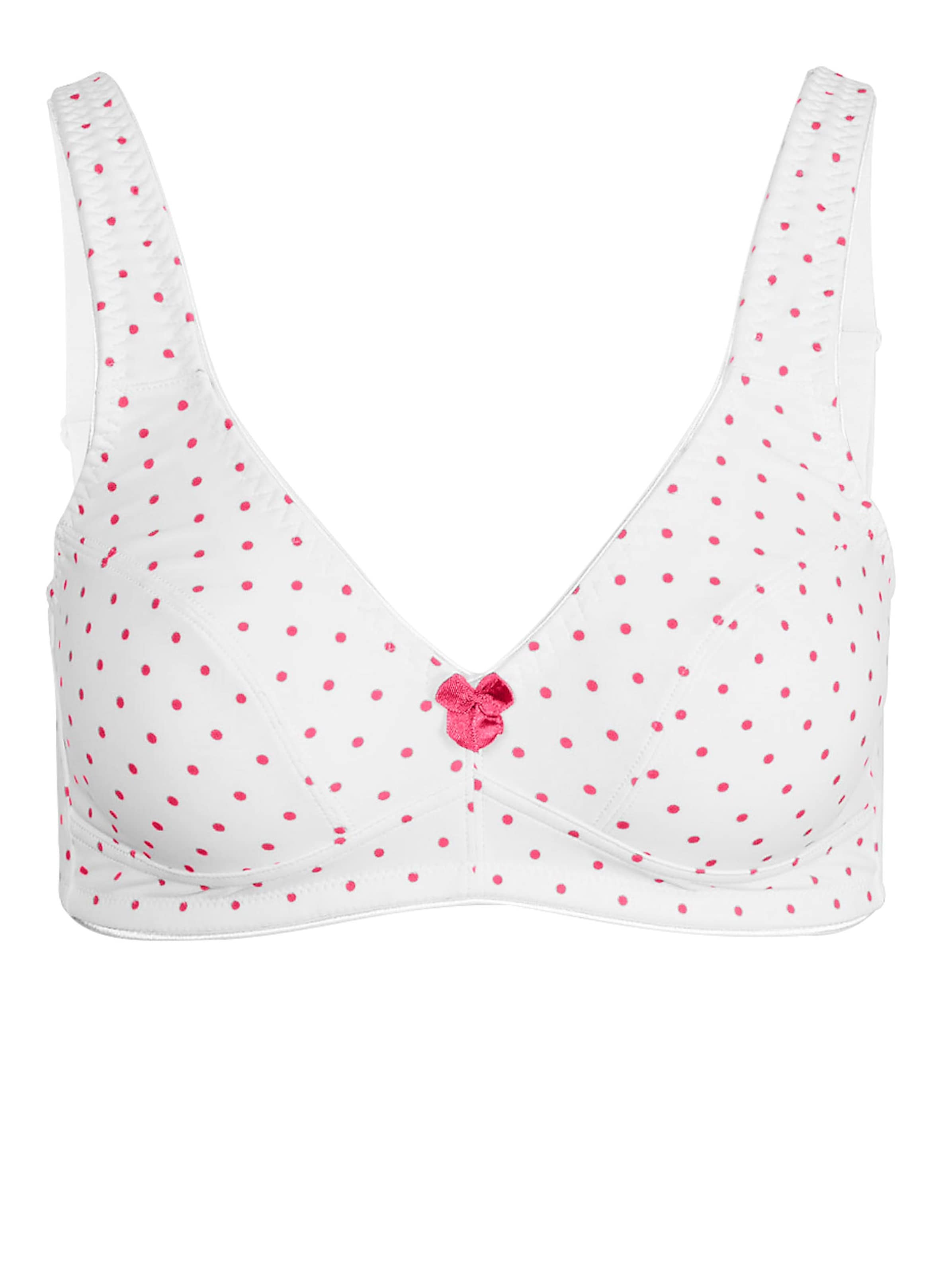 wäschepur BH ohne Bügel - pink + smaragd-getupft