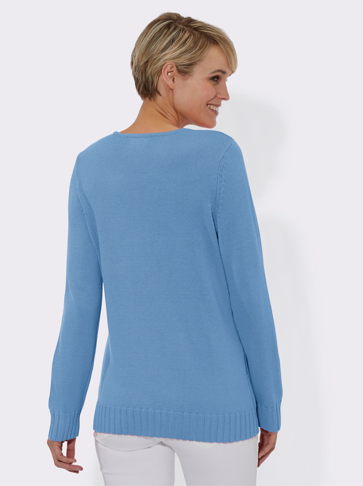 Gebreide pullover - hemelsblauw