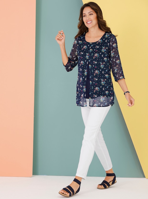 Chiffon Bluse Lagenlook