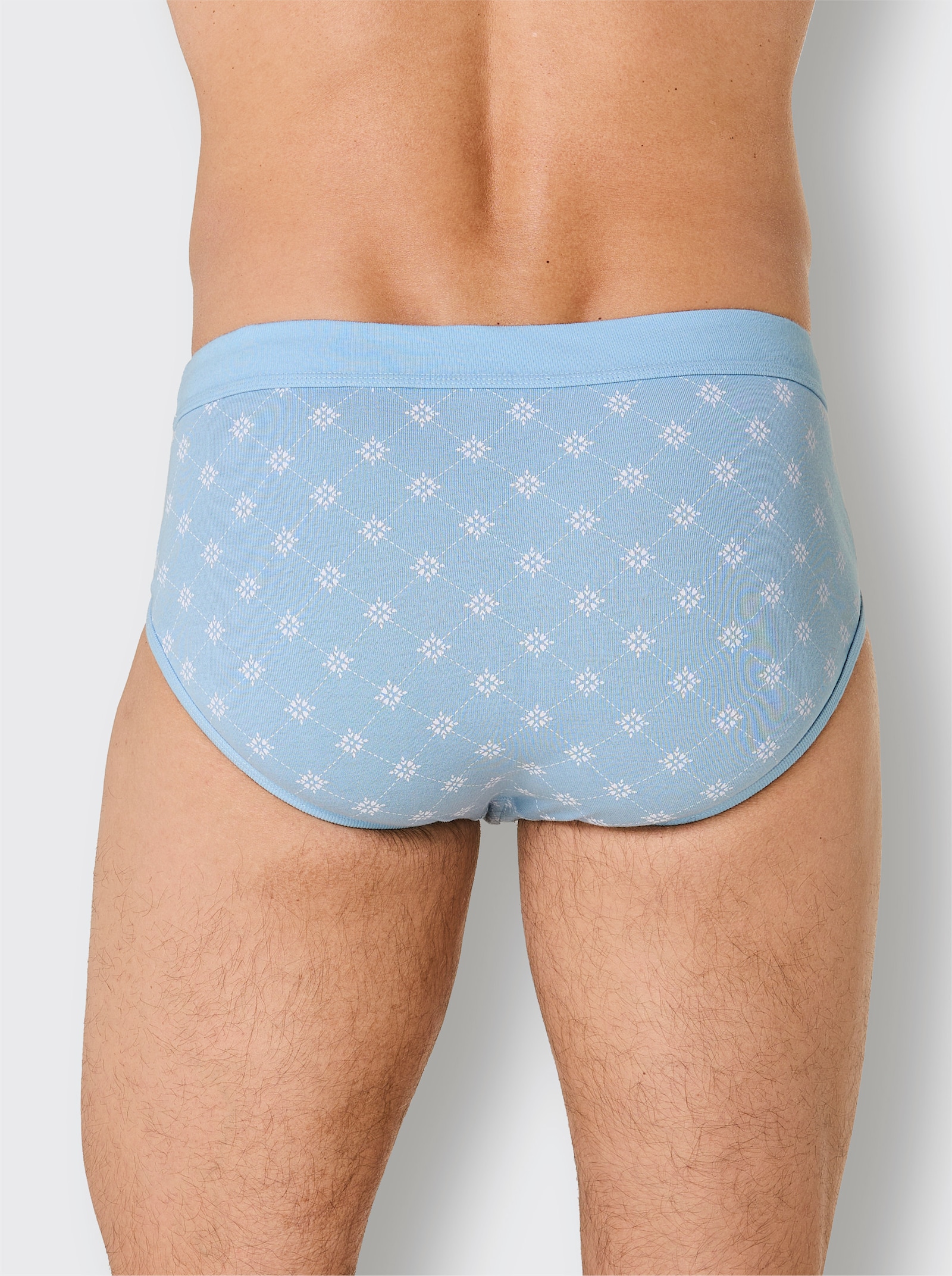 wäschepur men Slips - eisblau + eisblau-bedruckt