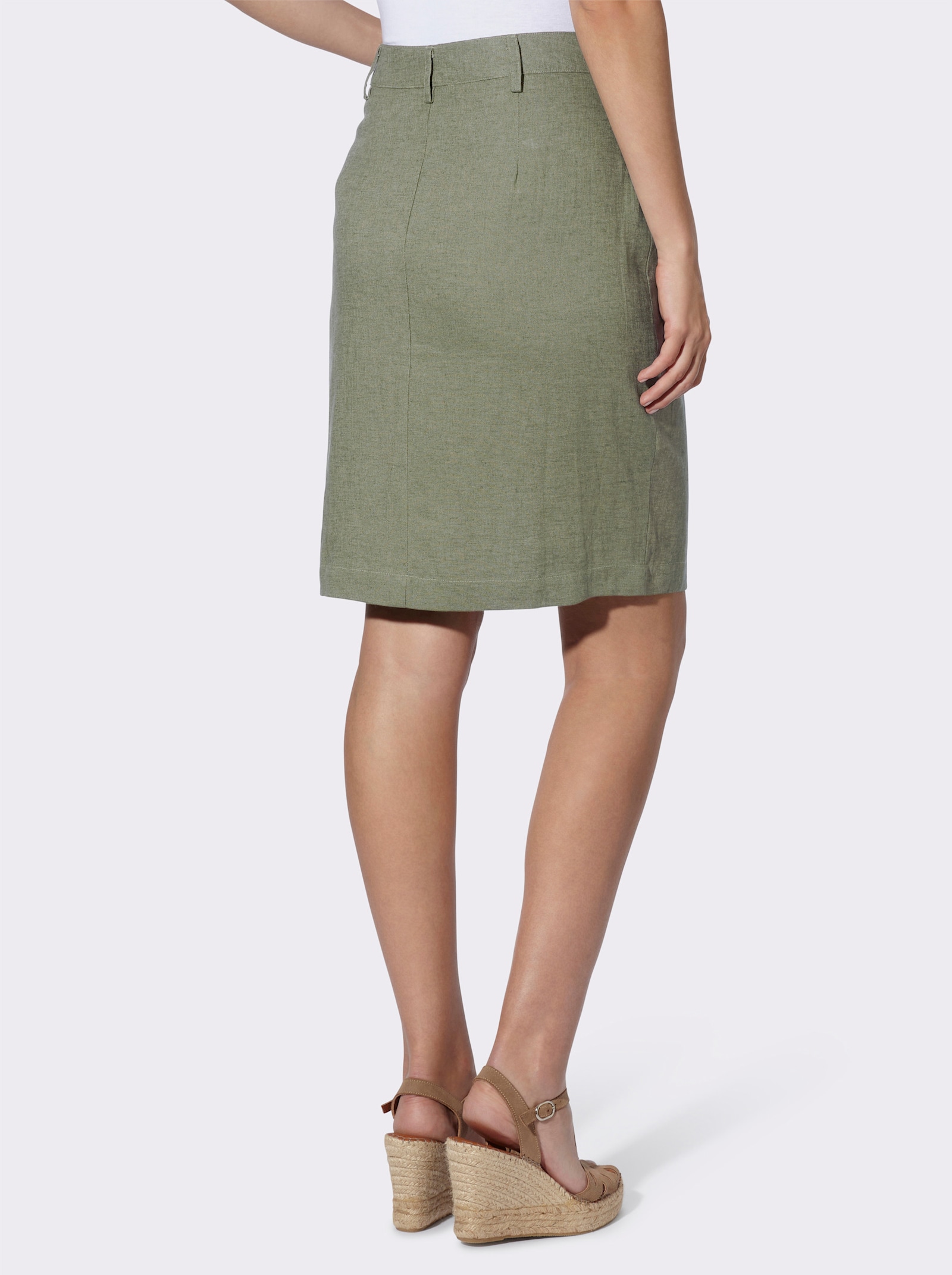 heine Sommerrock mit Knopfleiste - khaki