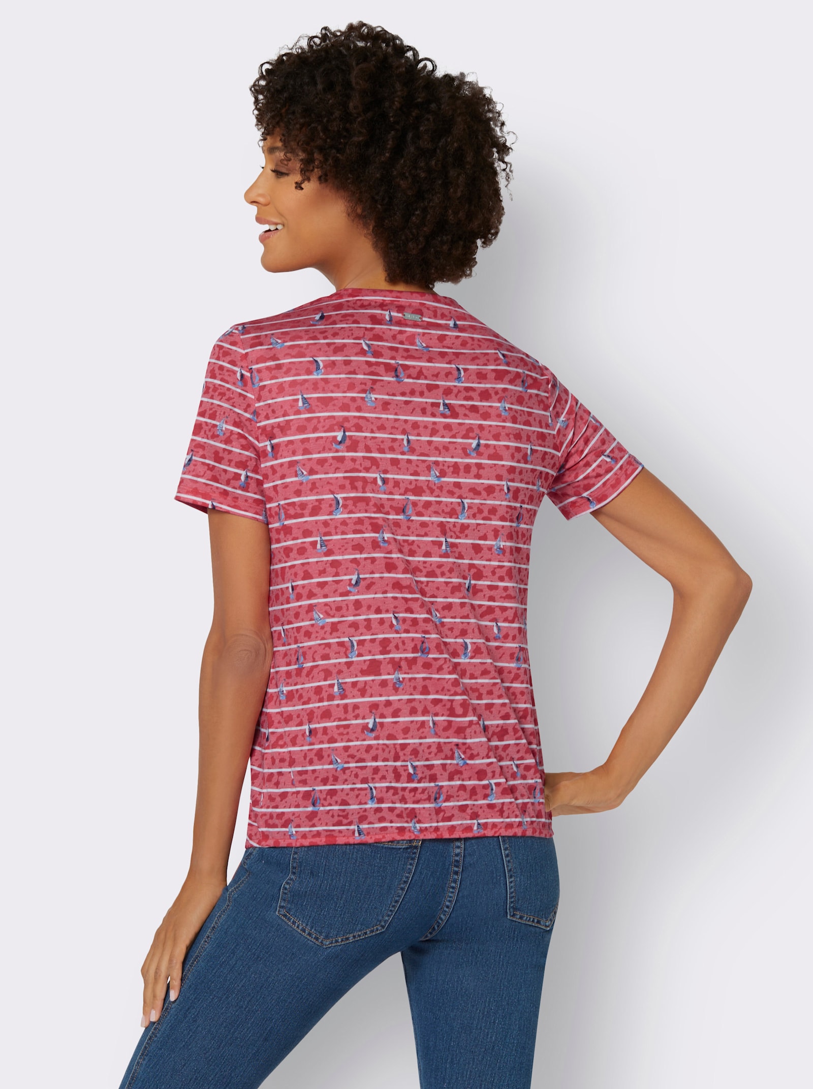 Rundhalsshirt in Ausbrenner-Qualität - erdbeere-bedruckt