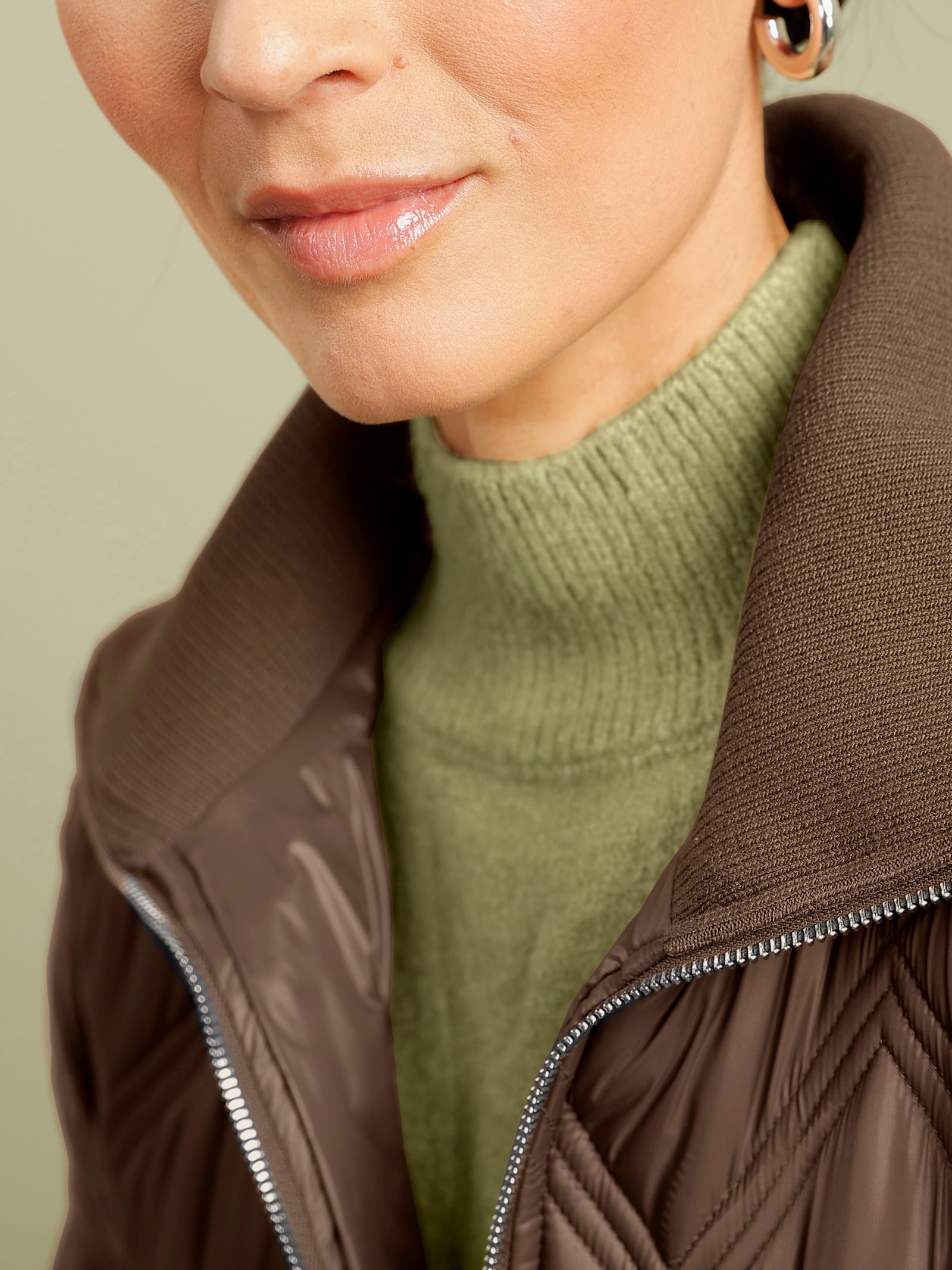 heine Steppjacke mit 2-Wege-Zipper - schoko