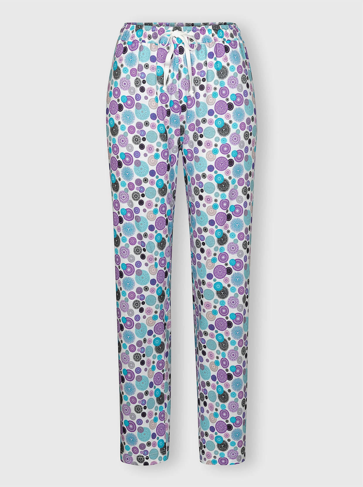 wäschepur Pyjama-Broek - ecru/lila bedrukt