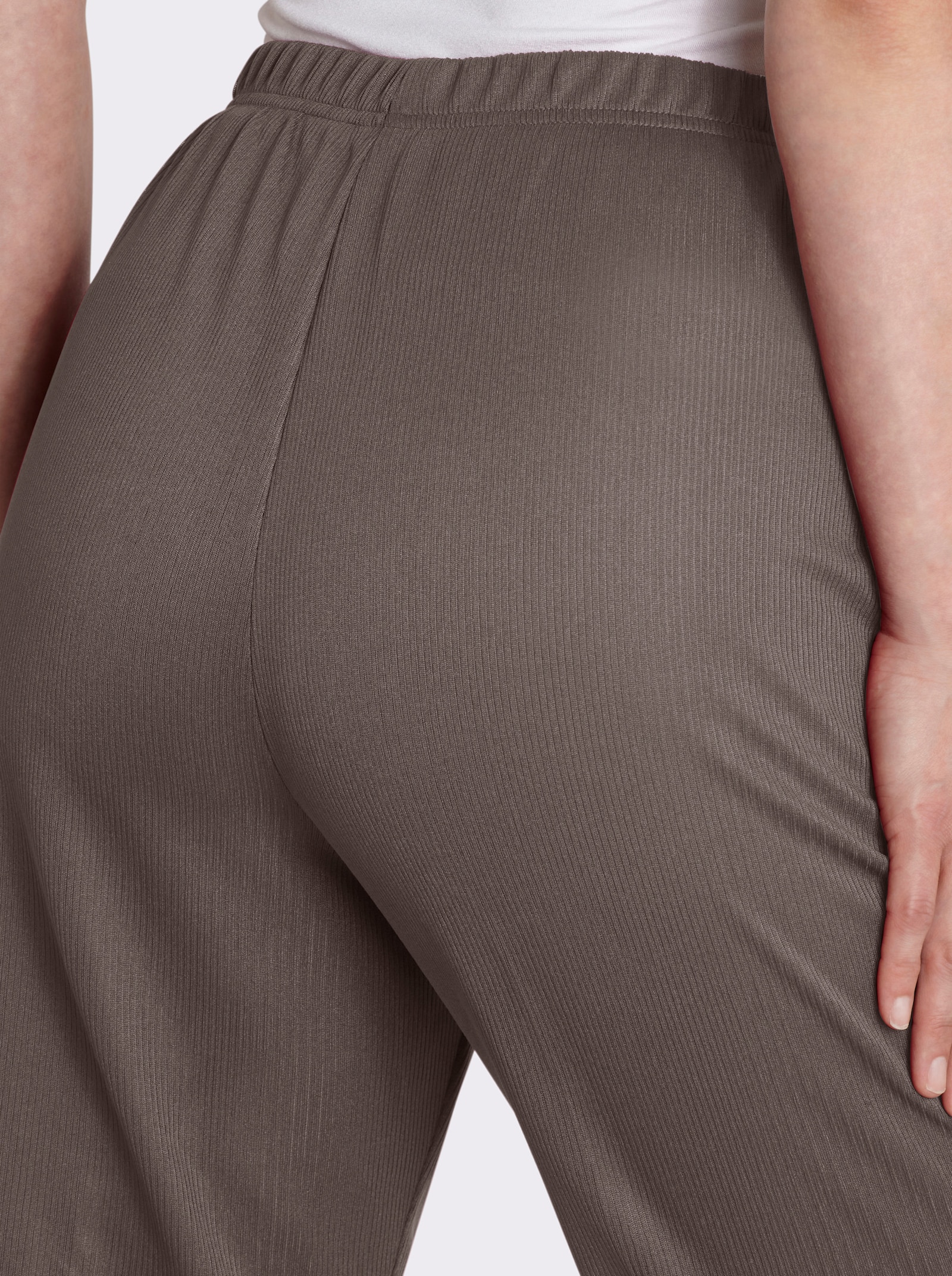 Hose mit Ripp-Struktur - taupe