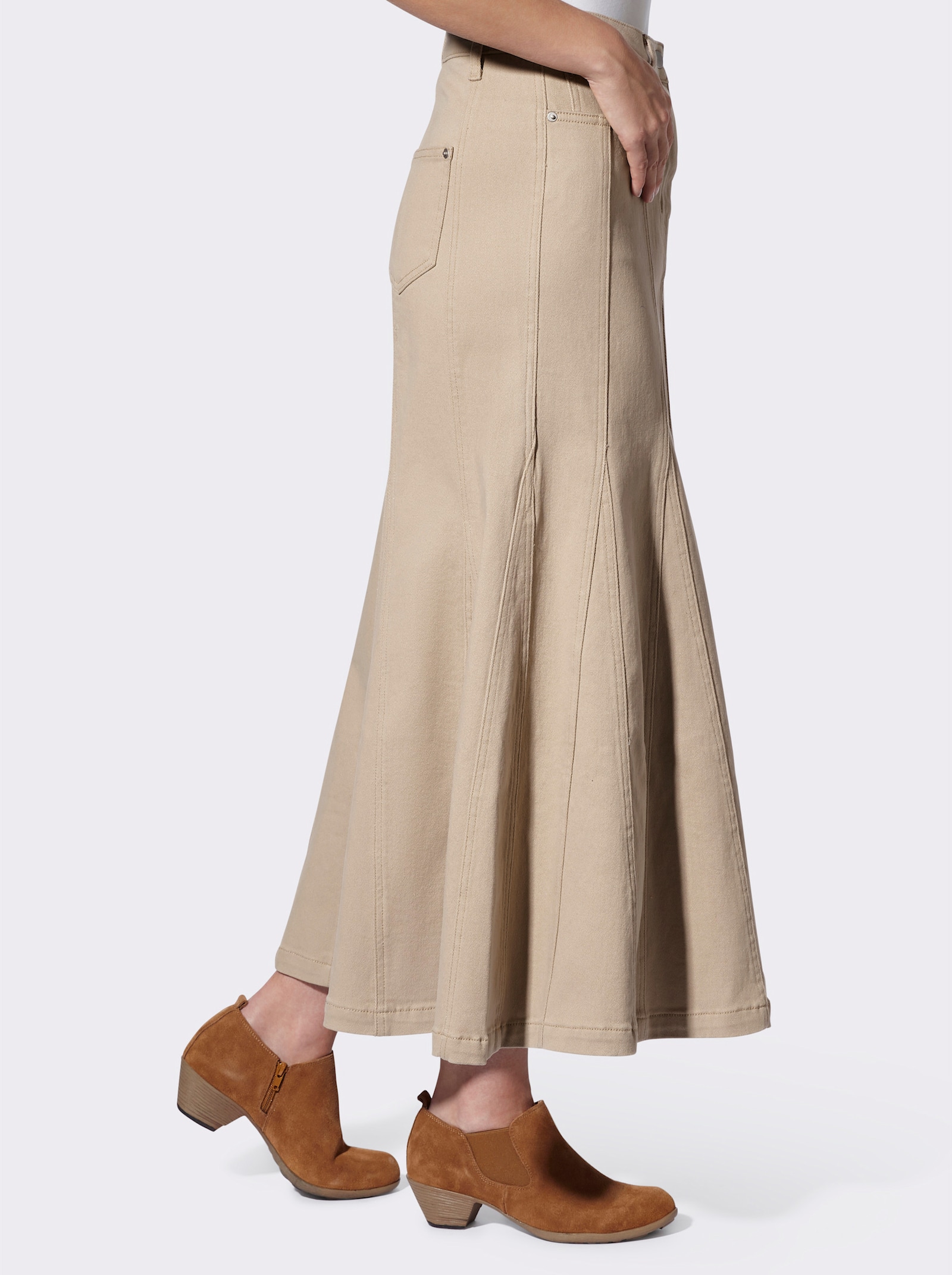 heine Godetrock aus Twill - beige