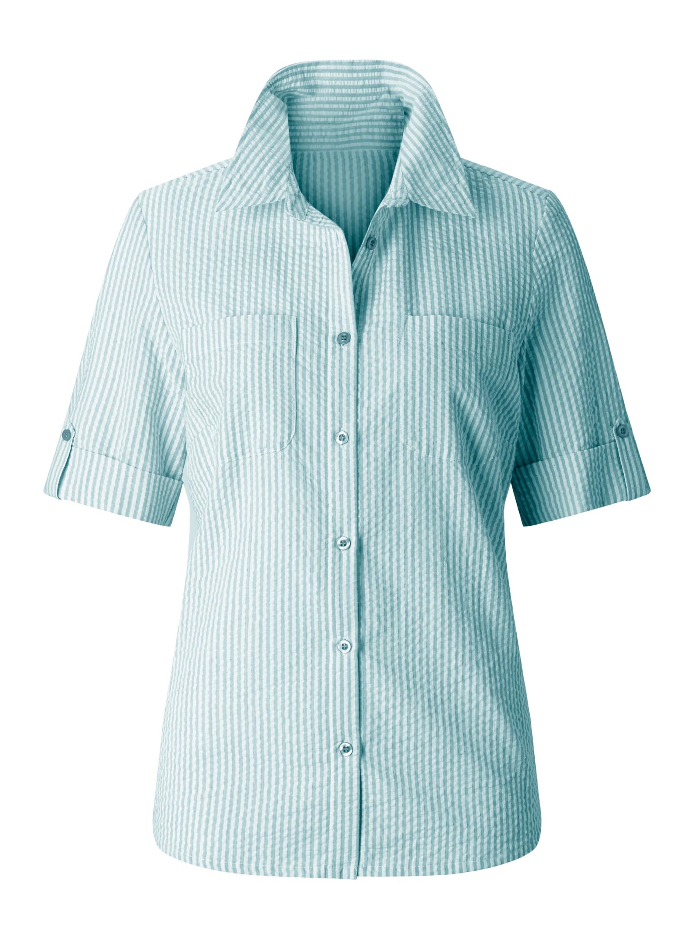Collection L Bluse - mint-gestreift