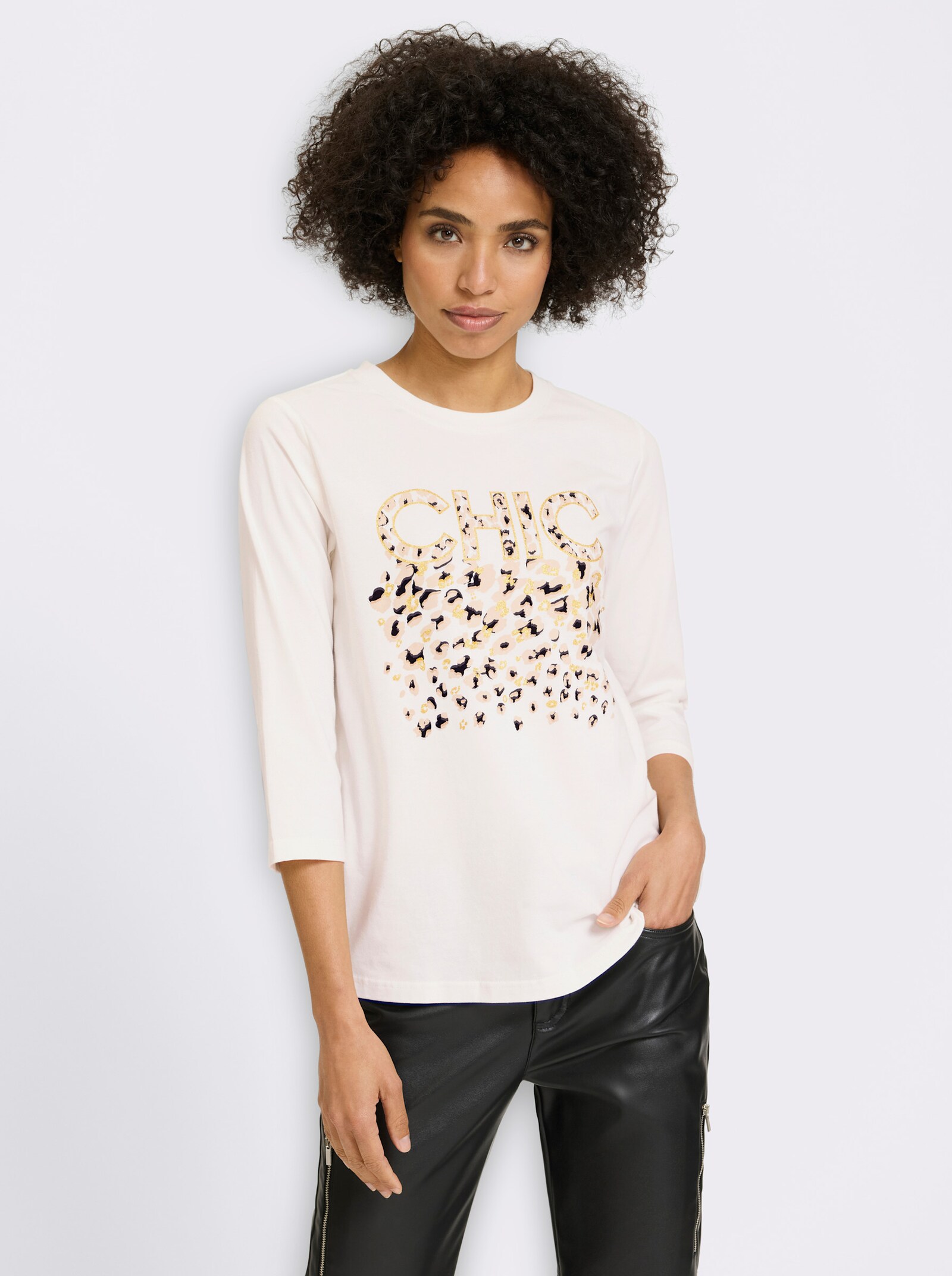 heine 3/4-Arm-Shirt mit Schriftzug - ecru