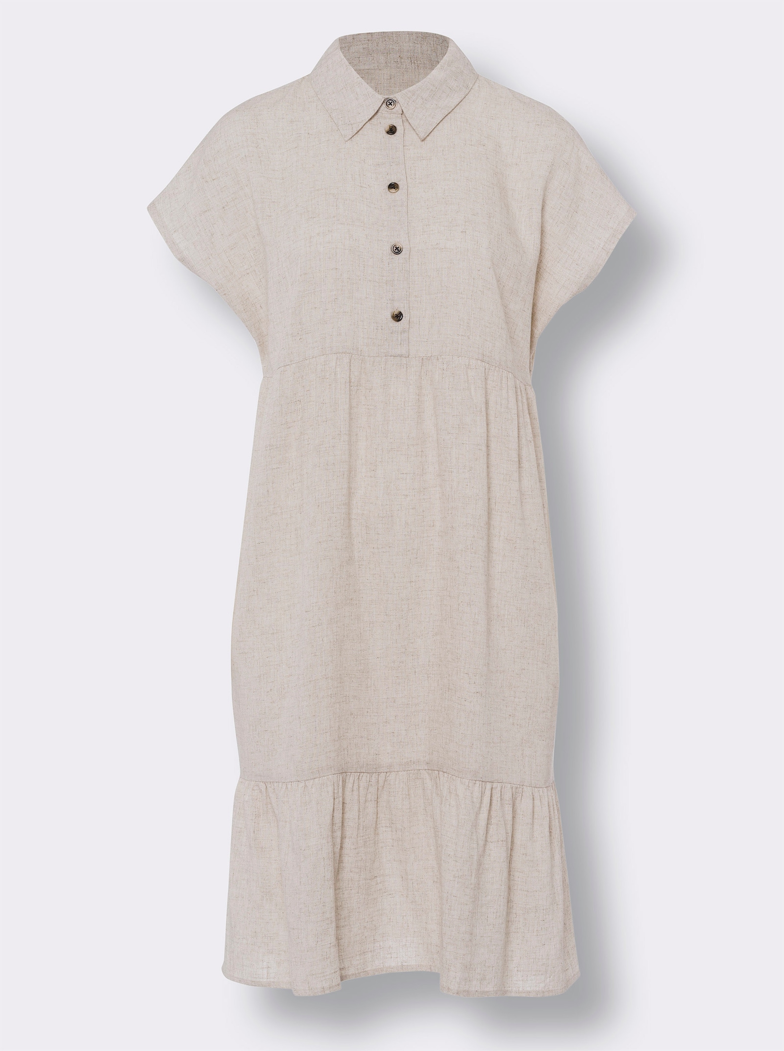 heine Freizeitkleid mit Horn-Optik-Knöpfen - sand-meliert