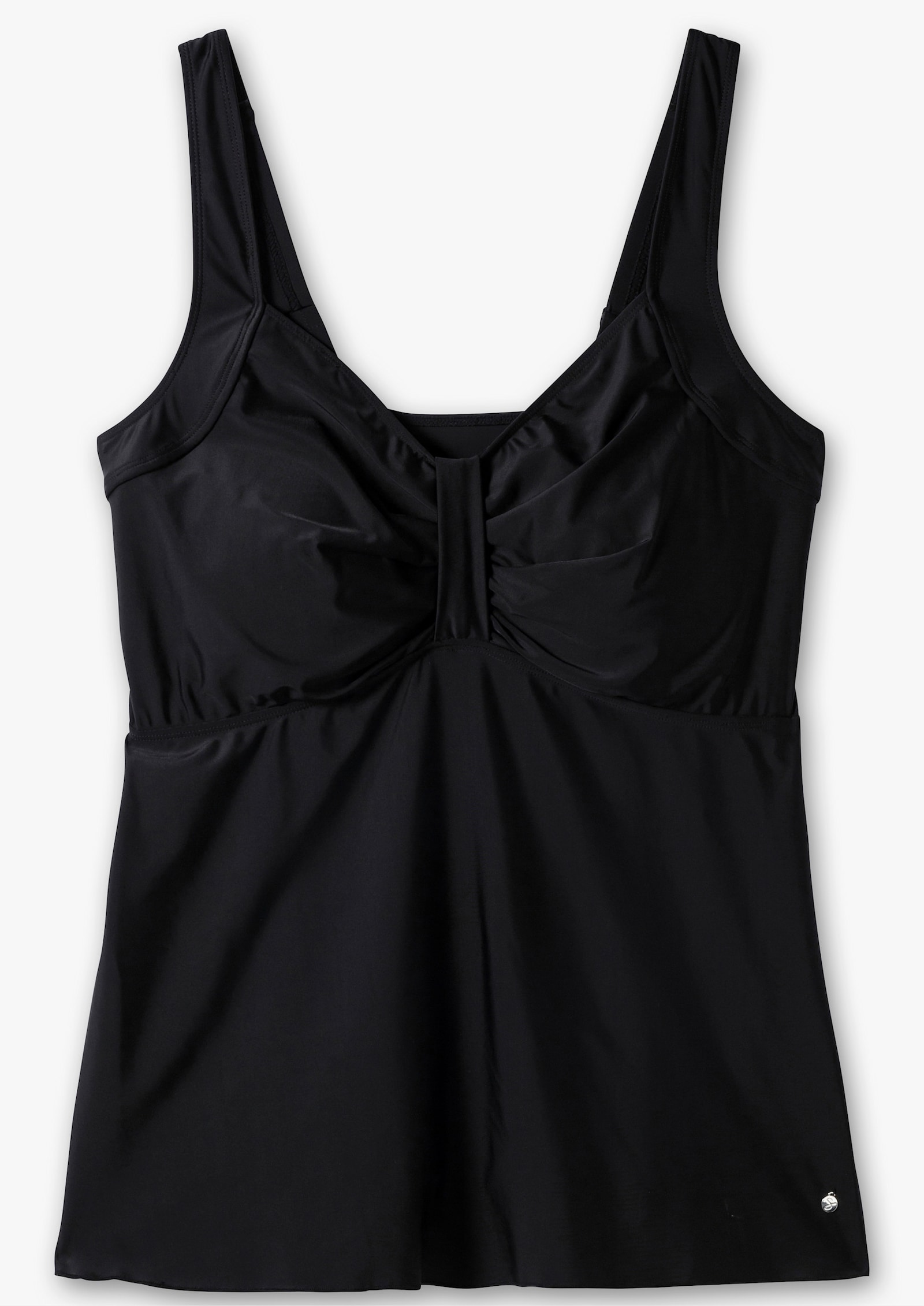 sheego Tankini-Oberteil mit Raffung im Brustbereich - schwarz
