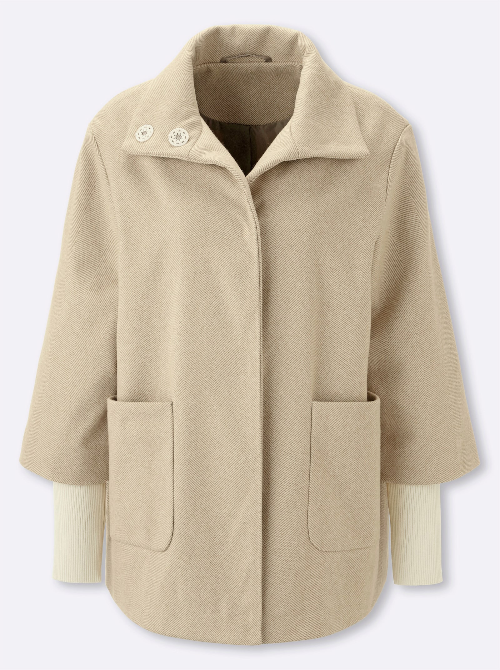 Jacke mit hohem Stehkragen - champagner-beige-gestreift
