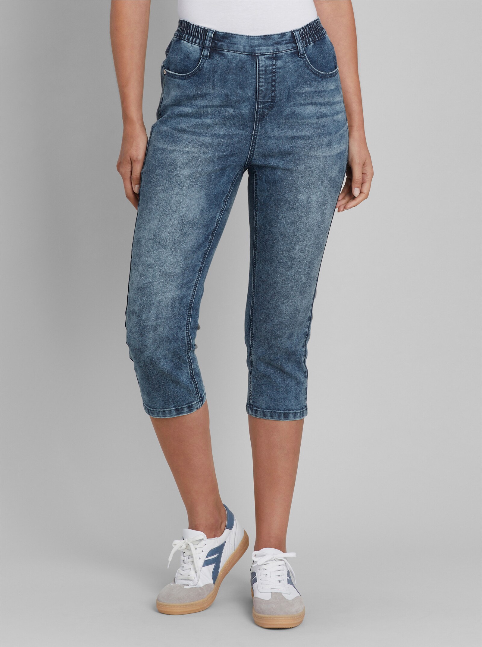 heine Caprijeans mit Dehneinsätzen - blue-stone-washed