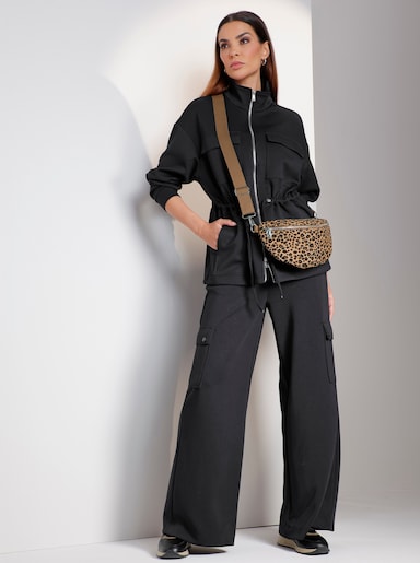 heine Jacke mit Tunnelzug in der Taille - schwarz