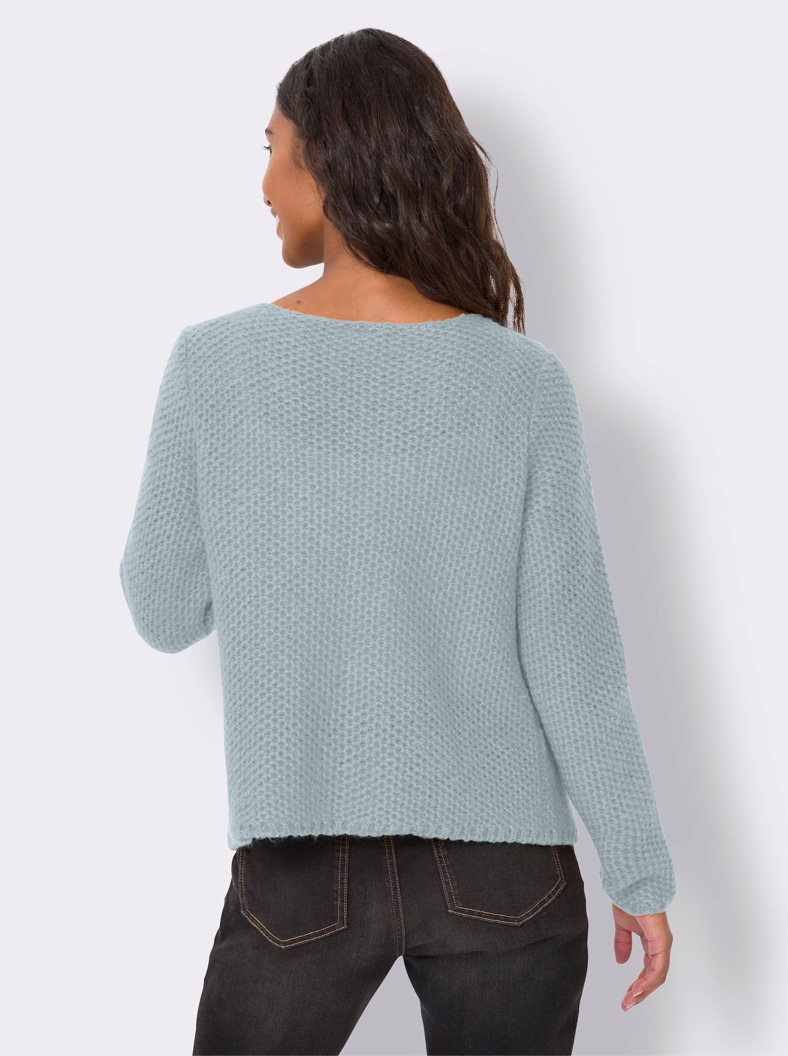 heine Vest met honingraatstructuur - lichtblauw