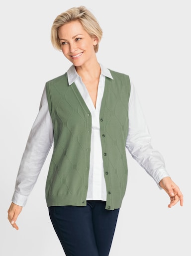 Mouwloos vest - eucalyptus