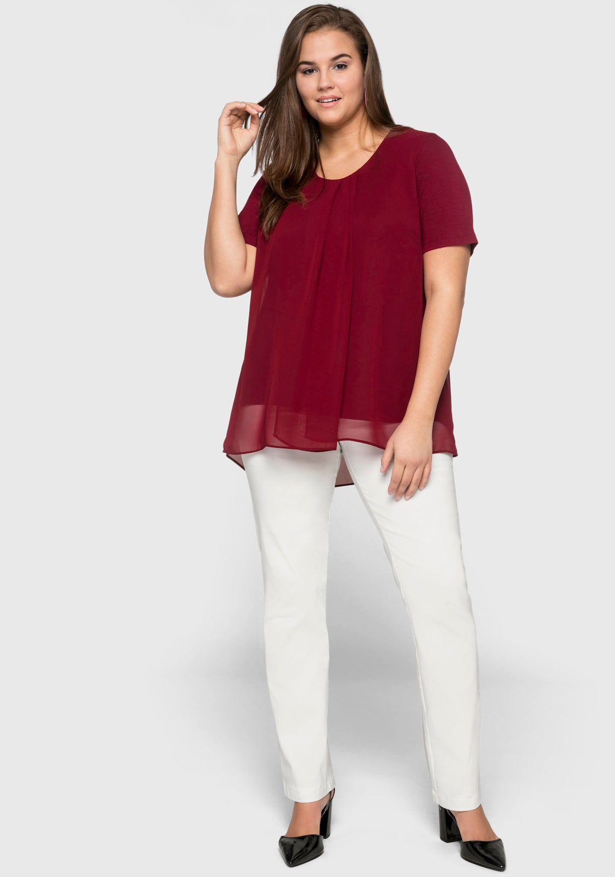 sheego Blouseshirt - robijnrood