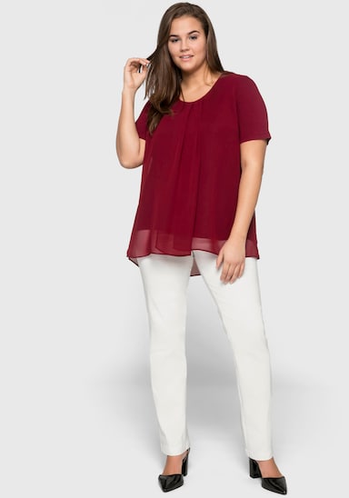 sheego Blusenshirt - rubinrot