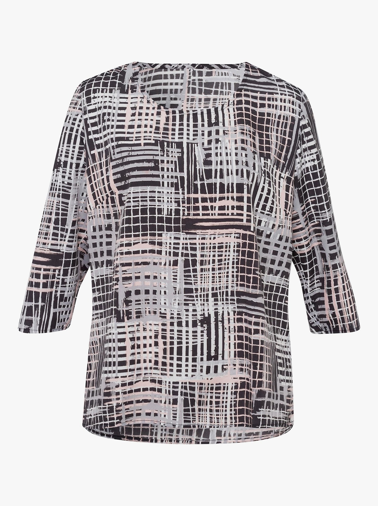 Comfortabele blouse - grafiet gedessineerd