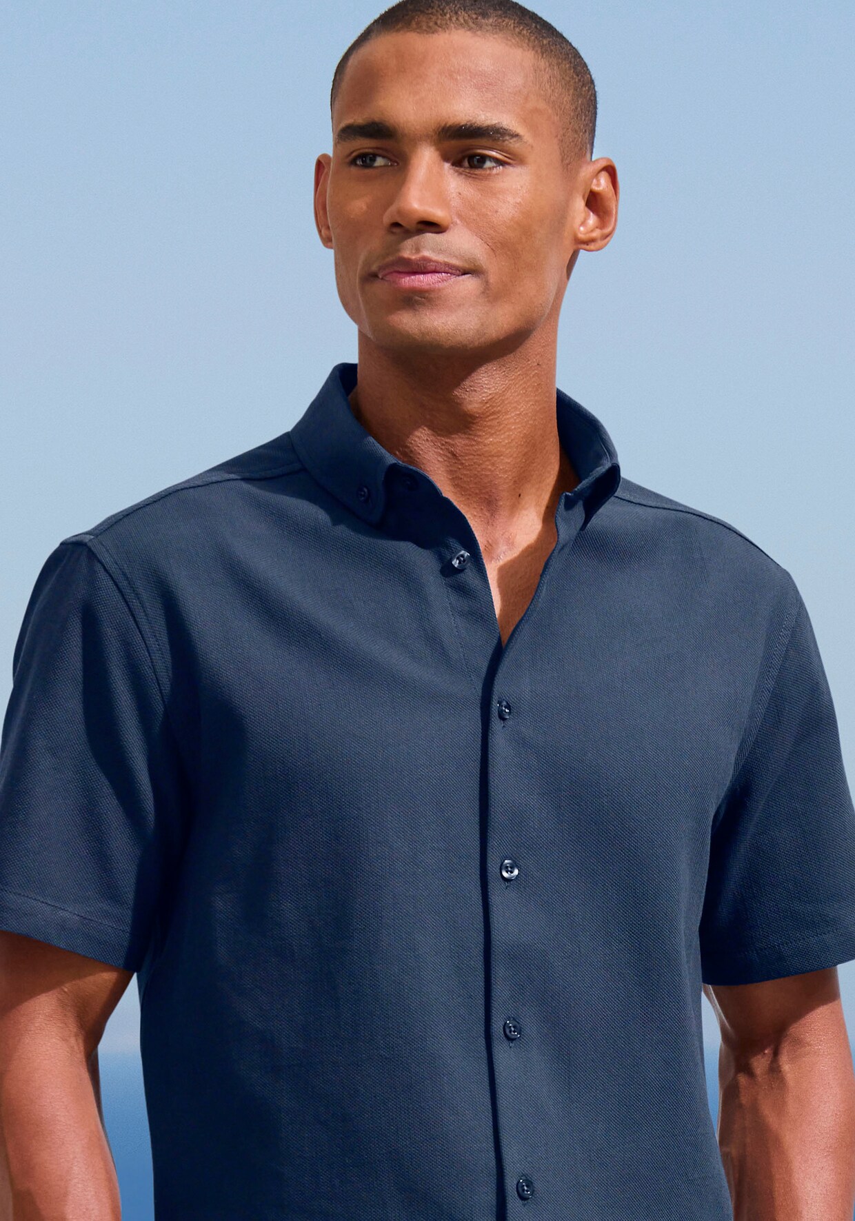H.I.S Overhemd met korte mouwen - donkerblauw