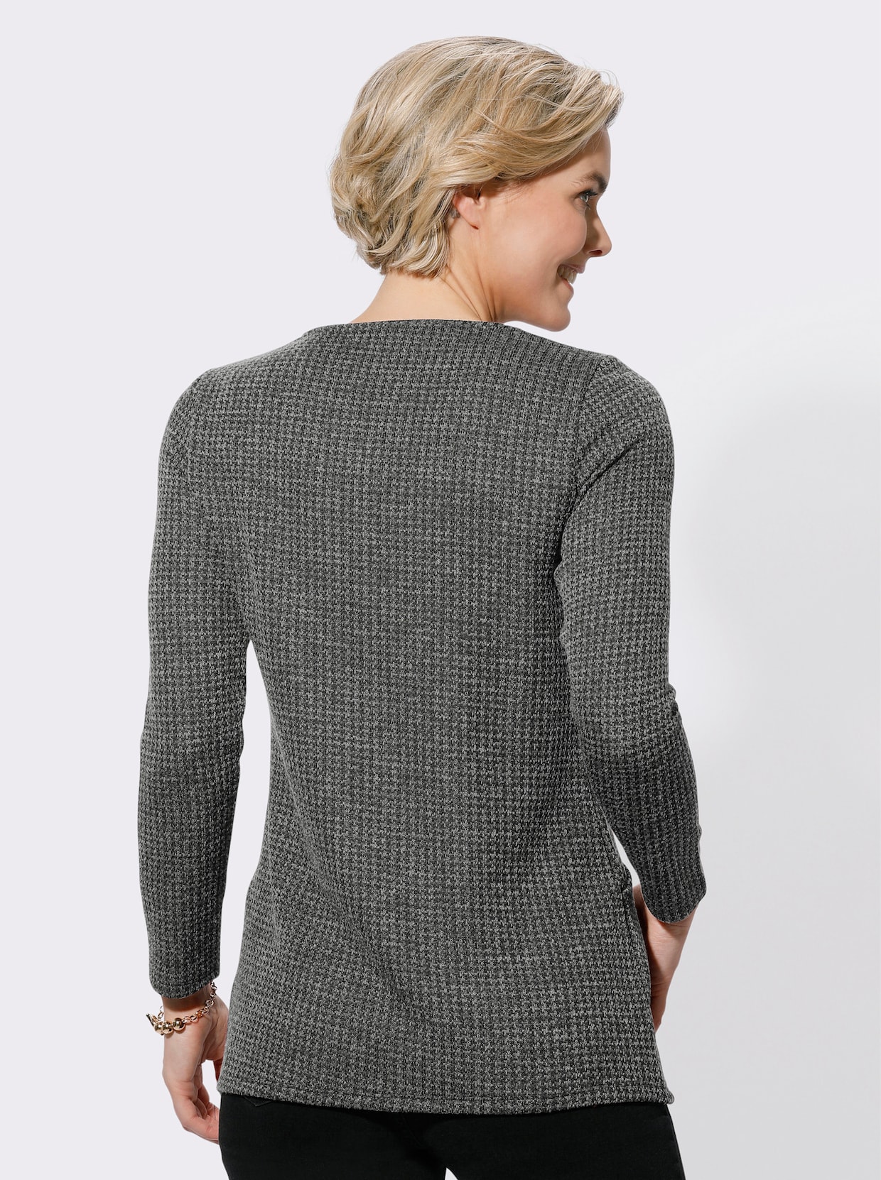 Lang shirt - steengrijs/gemêleerd