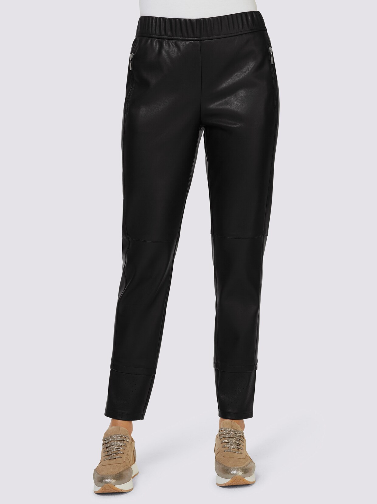 heine Lederimitat-Hose - schwarz